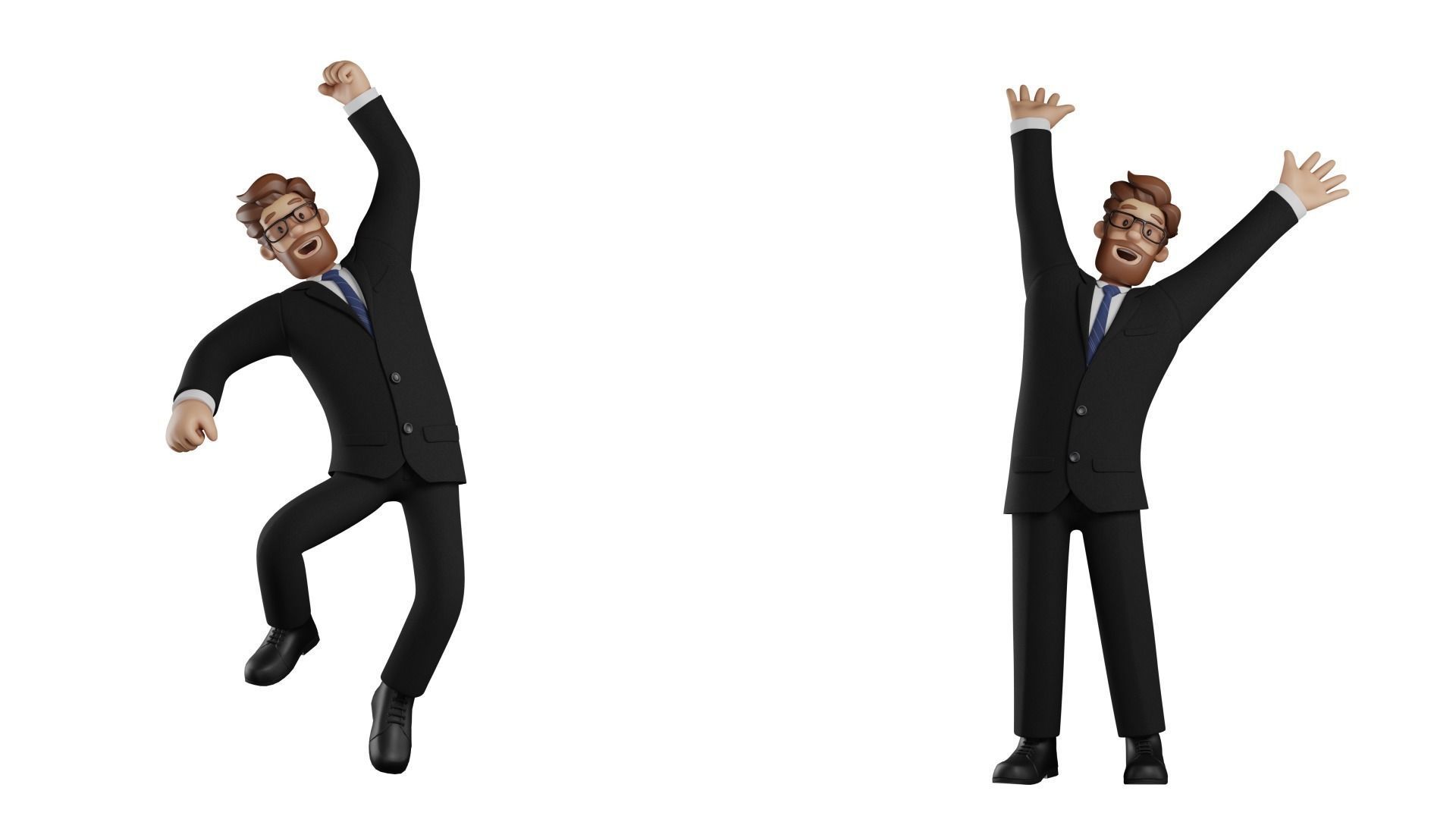 Business Man Character Rigged Low-poly 3D model_19