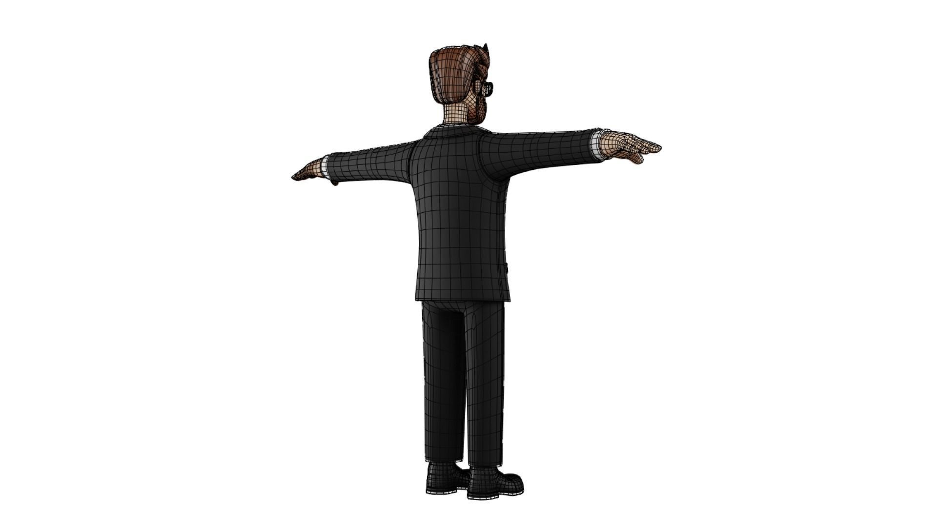 Business Man Character Rigged Low-poly 3D model_30