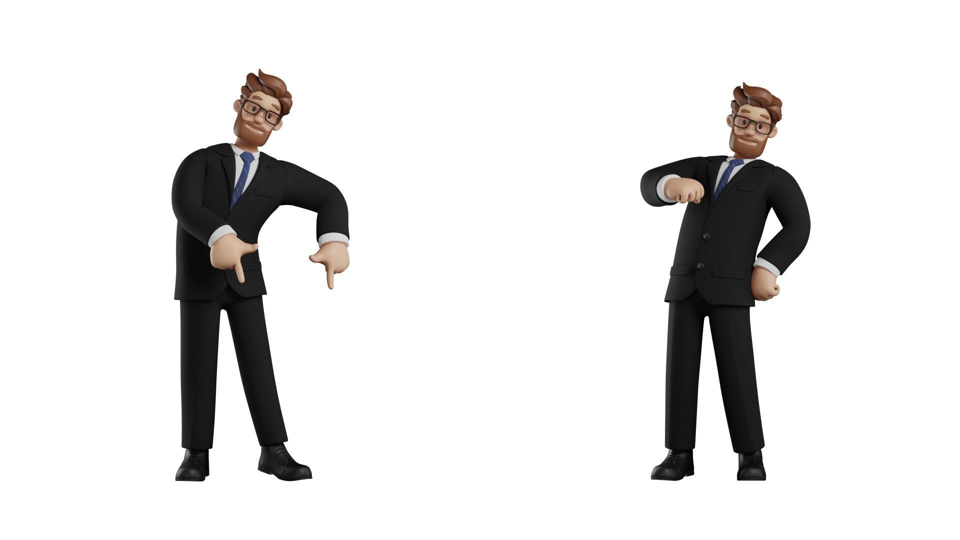 Business Man Character Rigged Low-poly 3D model_24