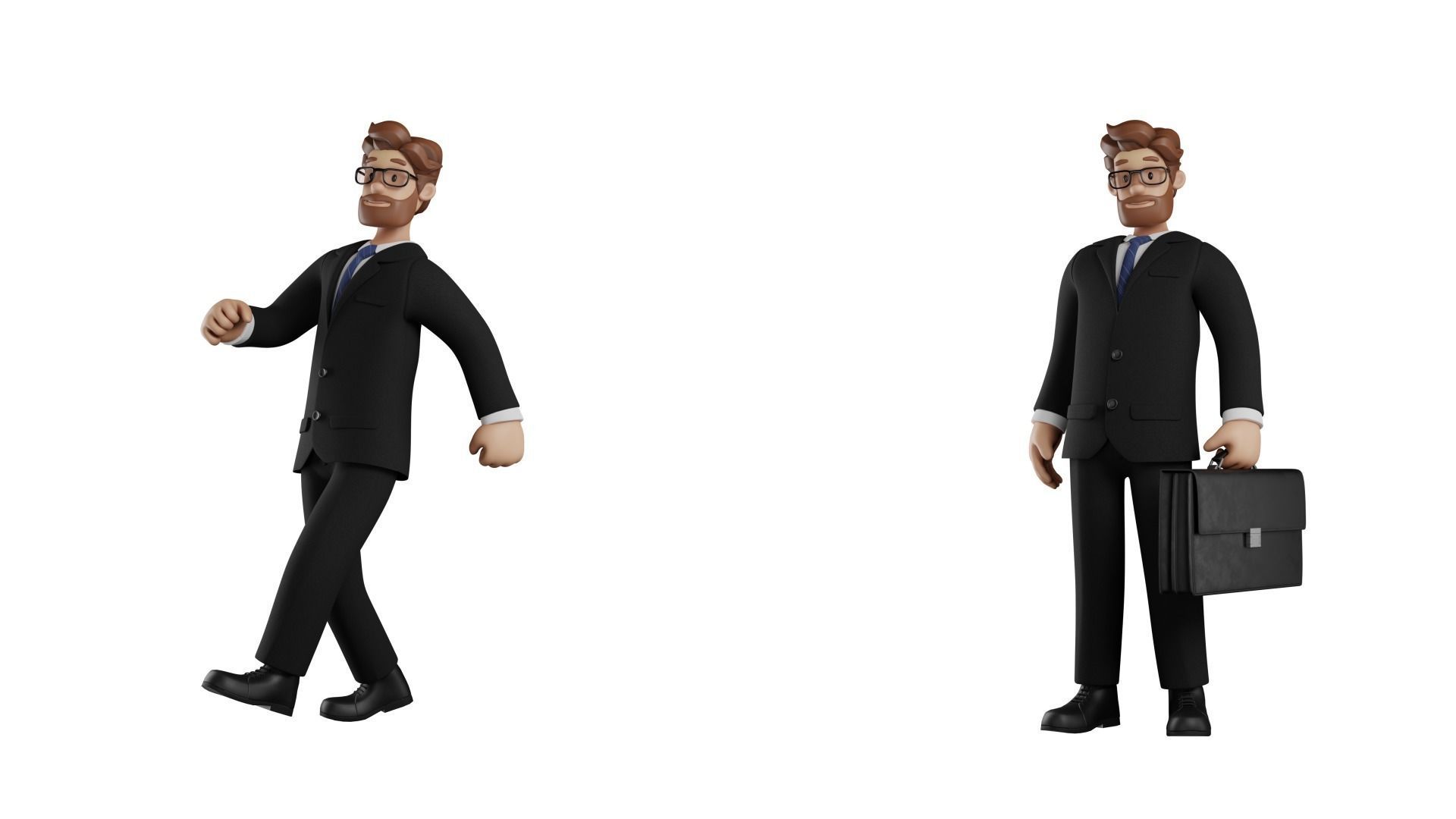 Business Man Character Rigged Low-poly 3D model_15