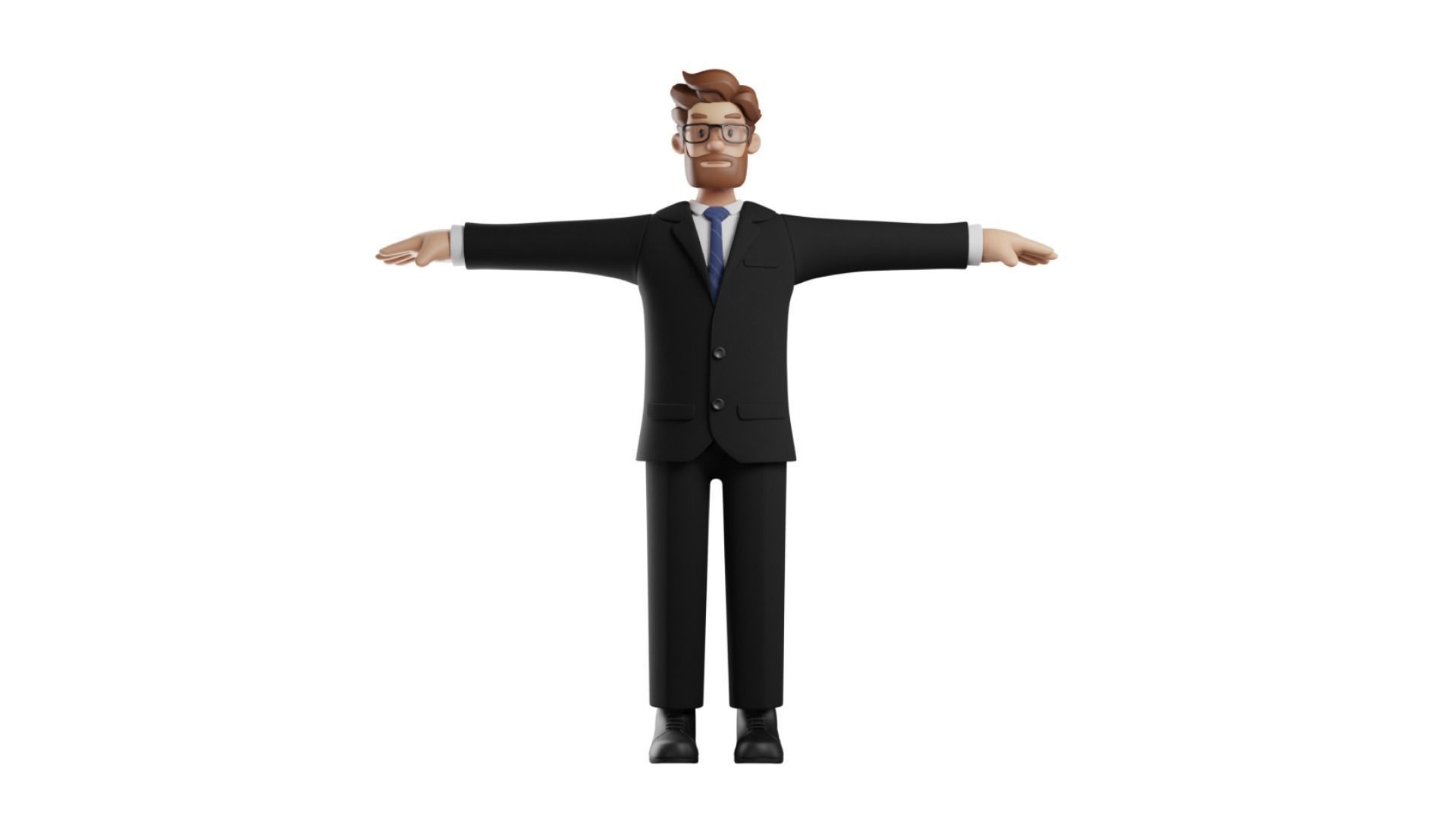 Business Man Character Rigged Low-poly 3D model_20