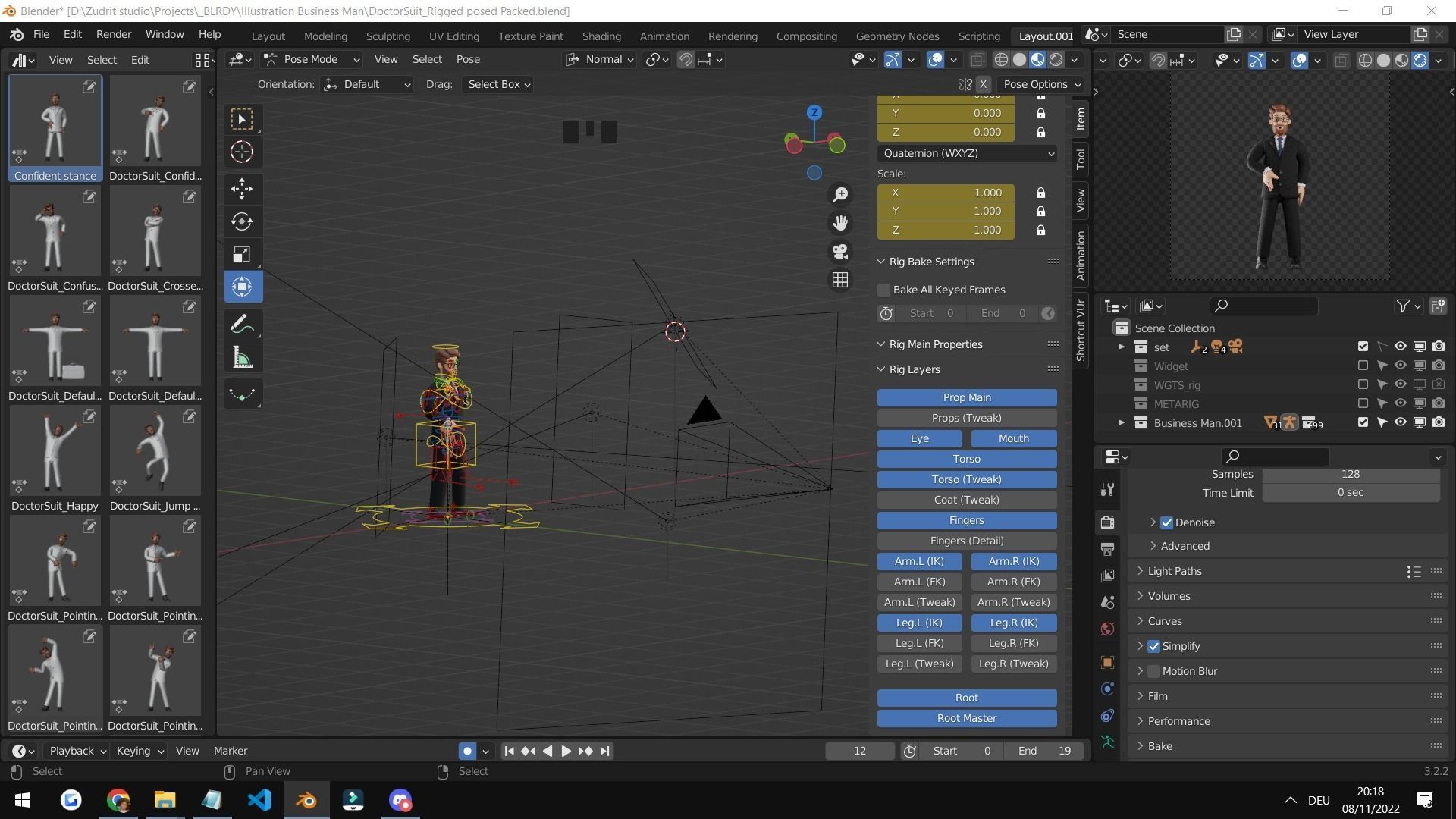 Business Man Character Rigged Low-poly 3D model_4