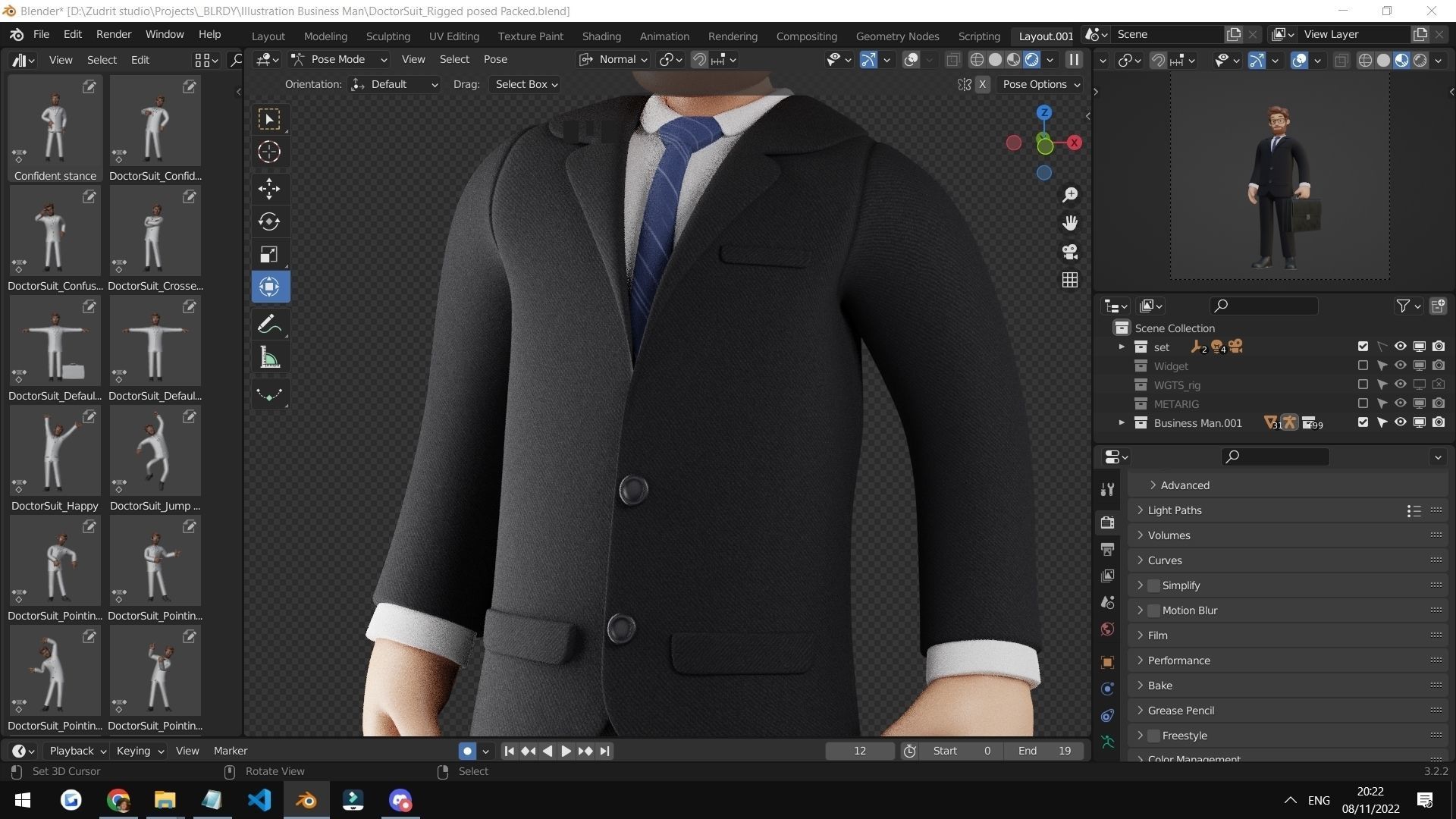 Business Man Character Rigged Low-poly 3D model_11