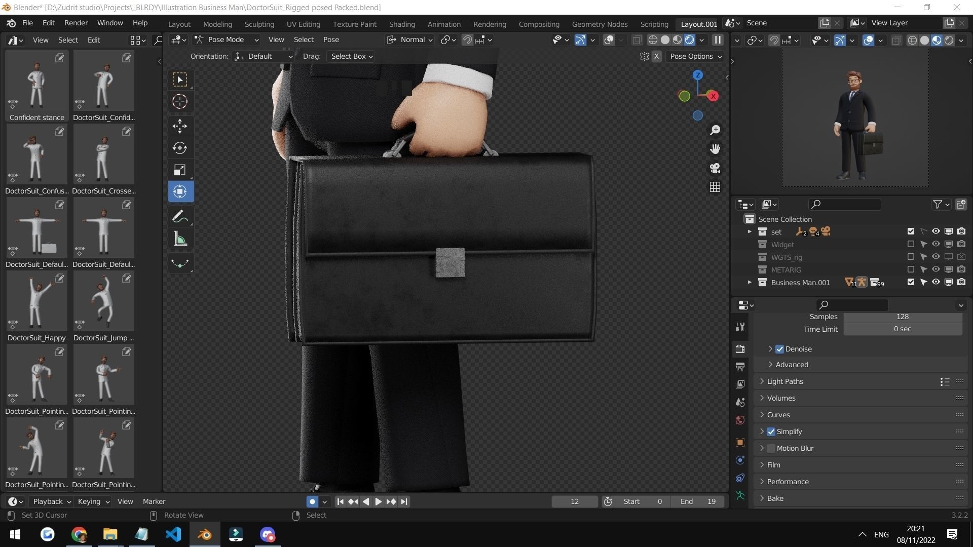 Business Man Character Rigged Low-poly 3D model_14