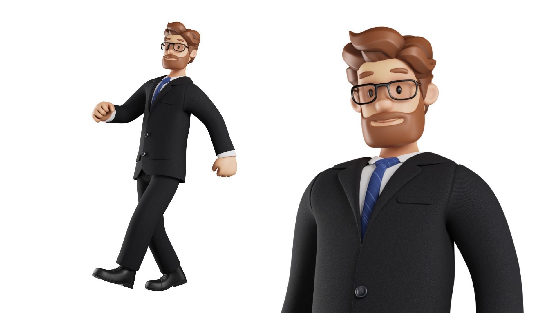 Business Man Character Rigged Low-poly 3D model_5