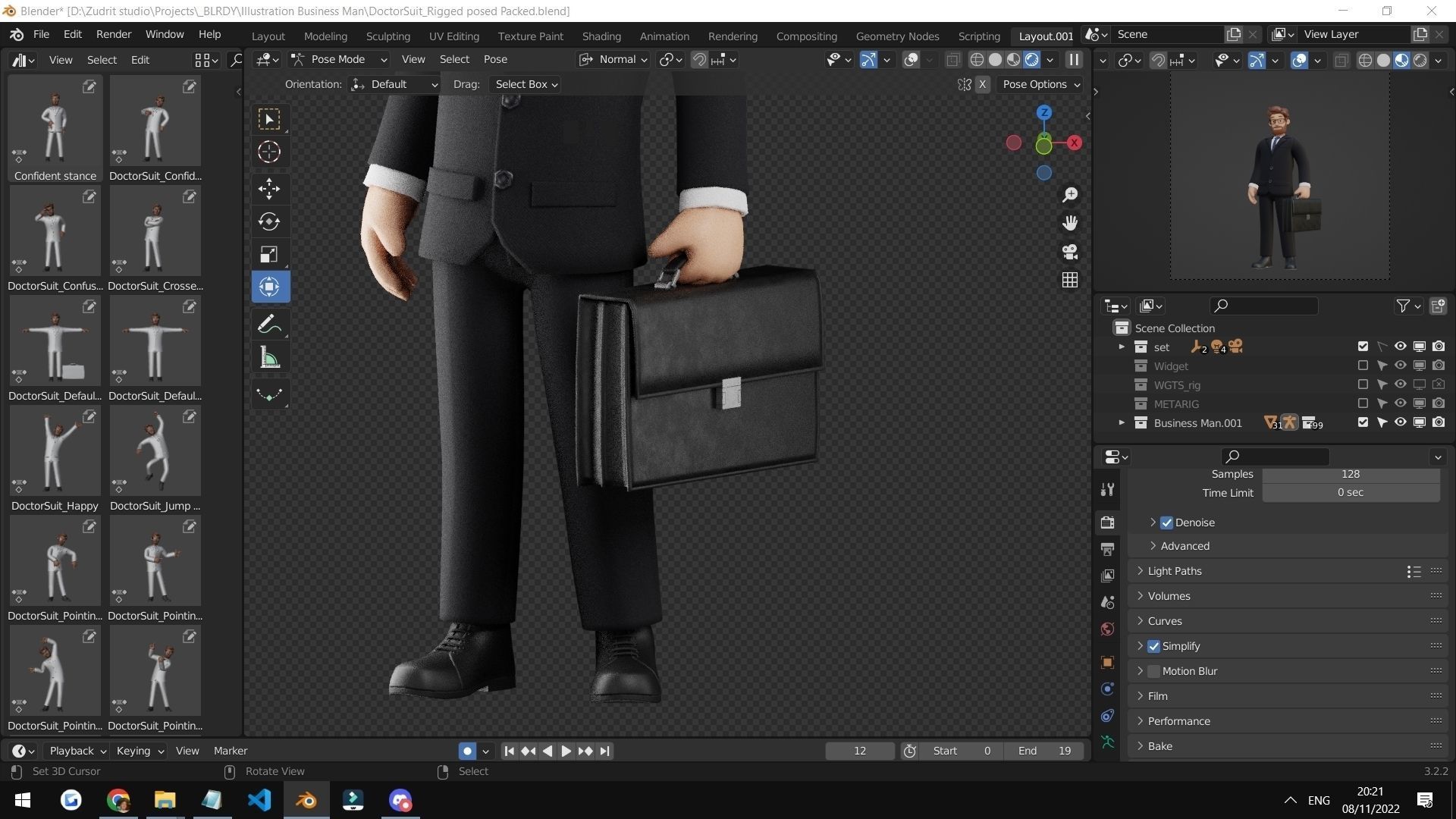 Business Man Character Rigged Low-poly 3D model_12