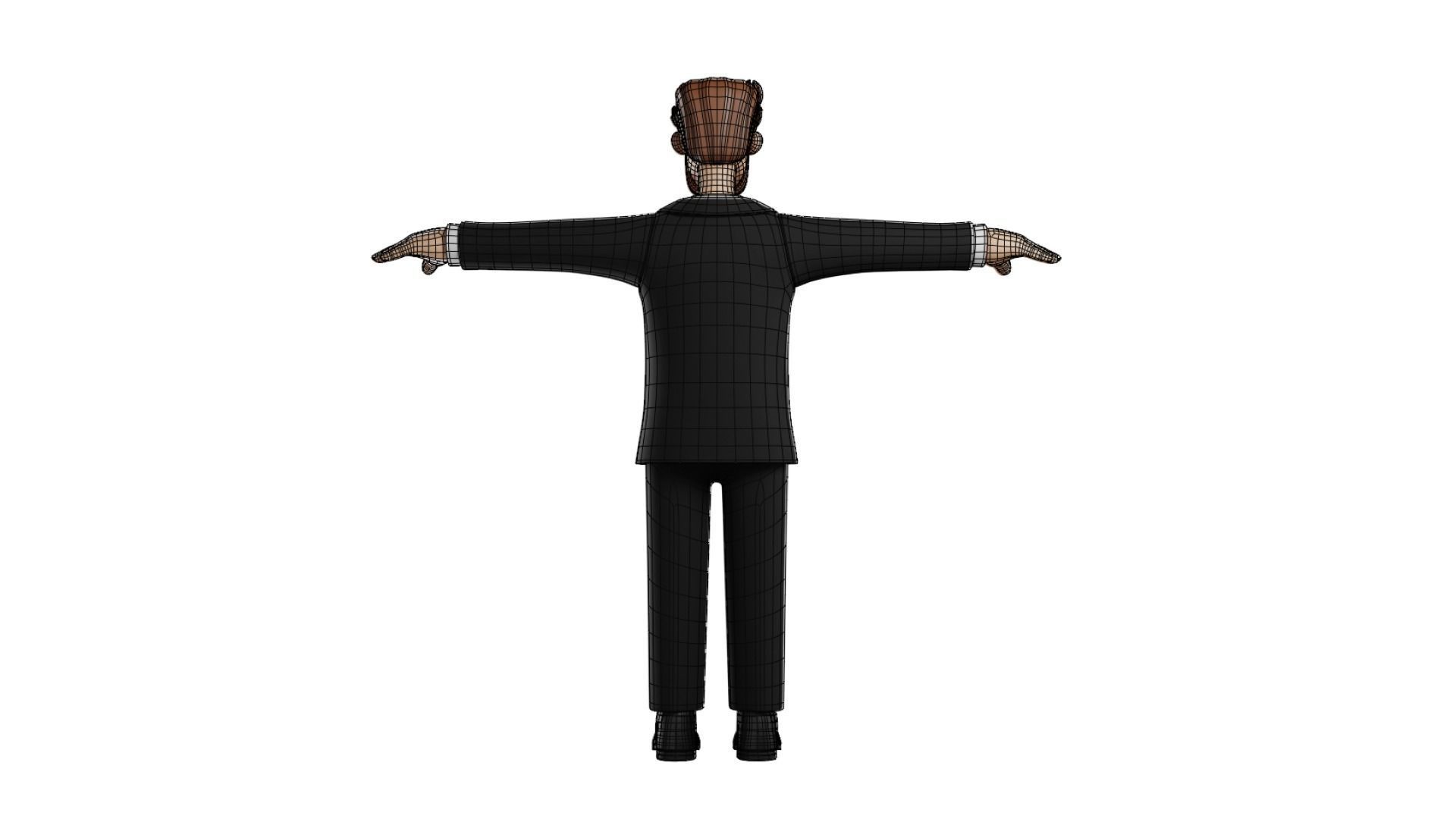 Business Man Character Rigged Low-poly 3D model_29