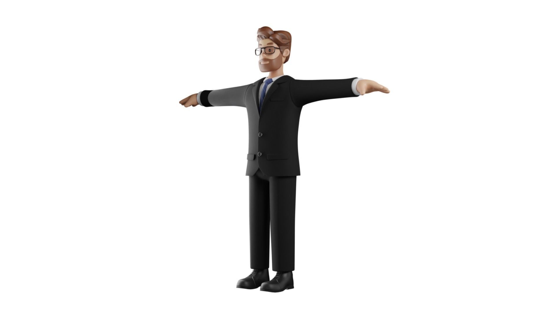 Business Man Character Rigged Low-poly 3D model_21
