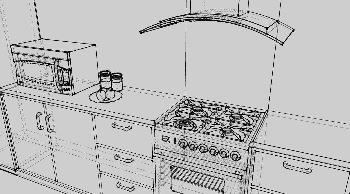 Kitchen Design 1 Low-poly 3D model_3