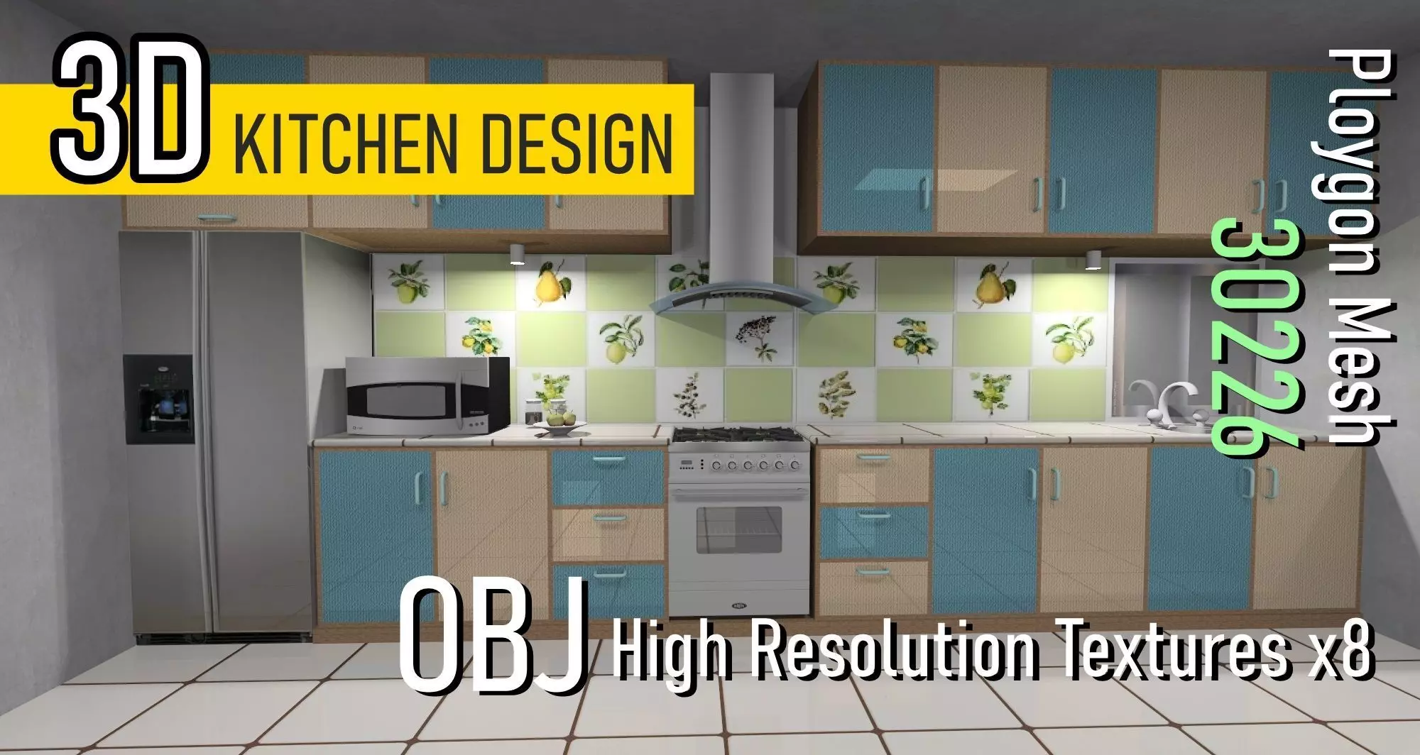 Kitchen Design 1 Low-poly 3D model_0