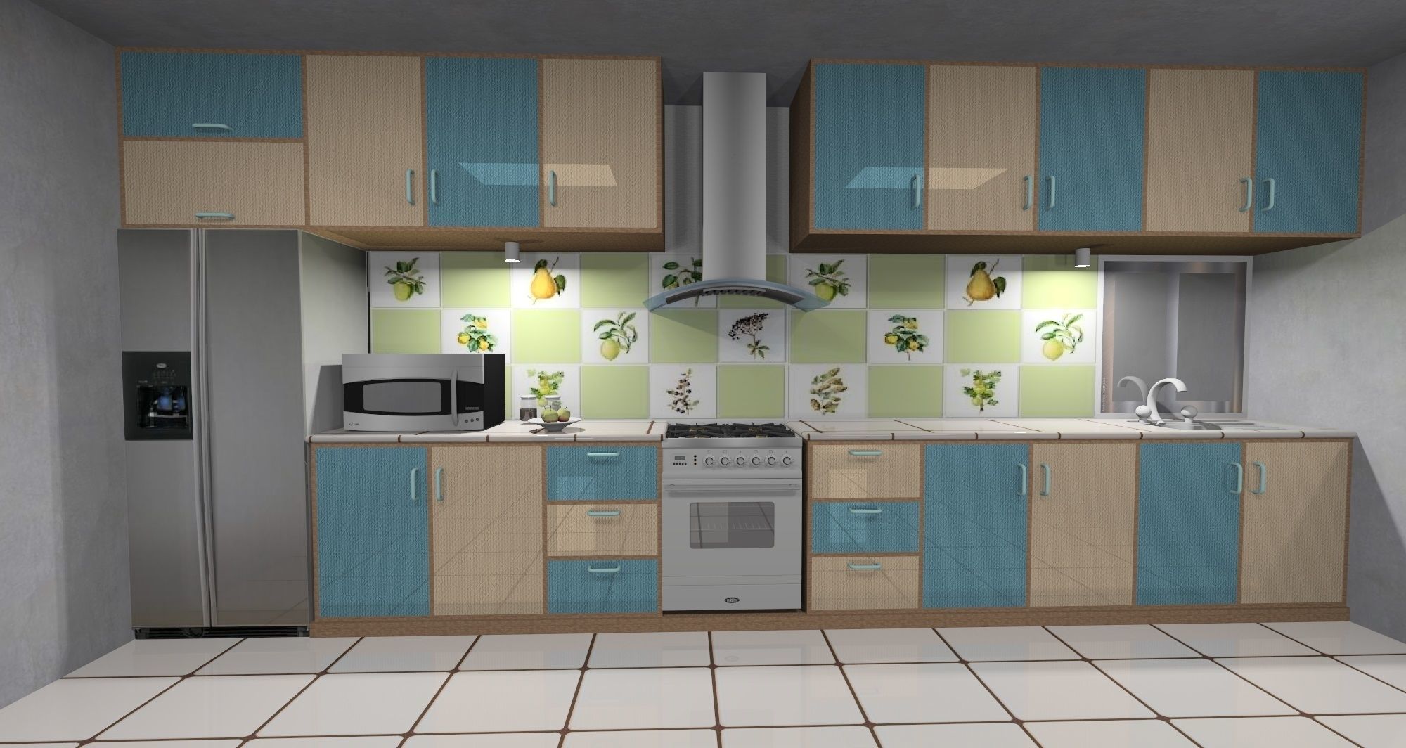 Kitchen Design 1 Low-poly 3D model_1