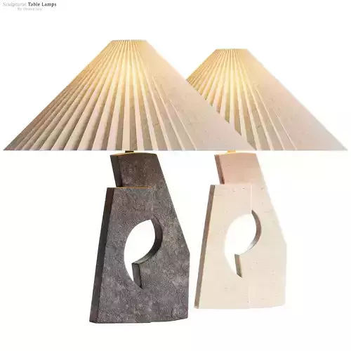 Ruins Black Cream Sculptural Table Lamps 3D model