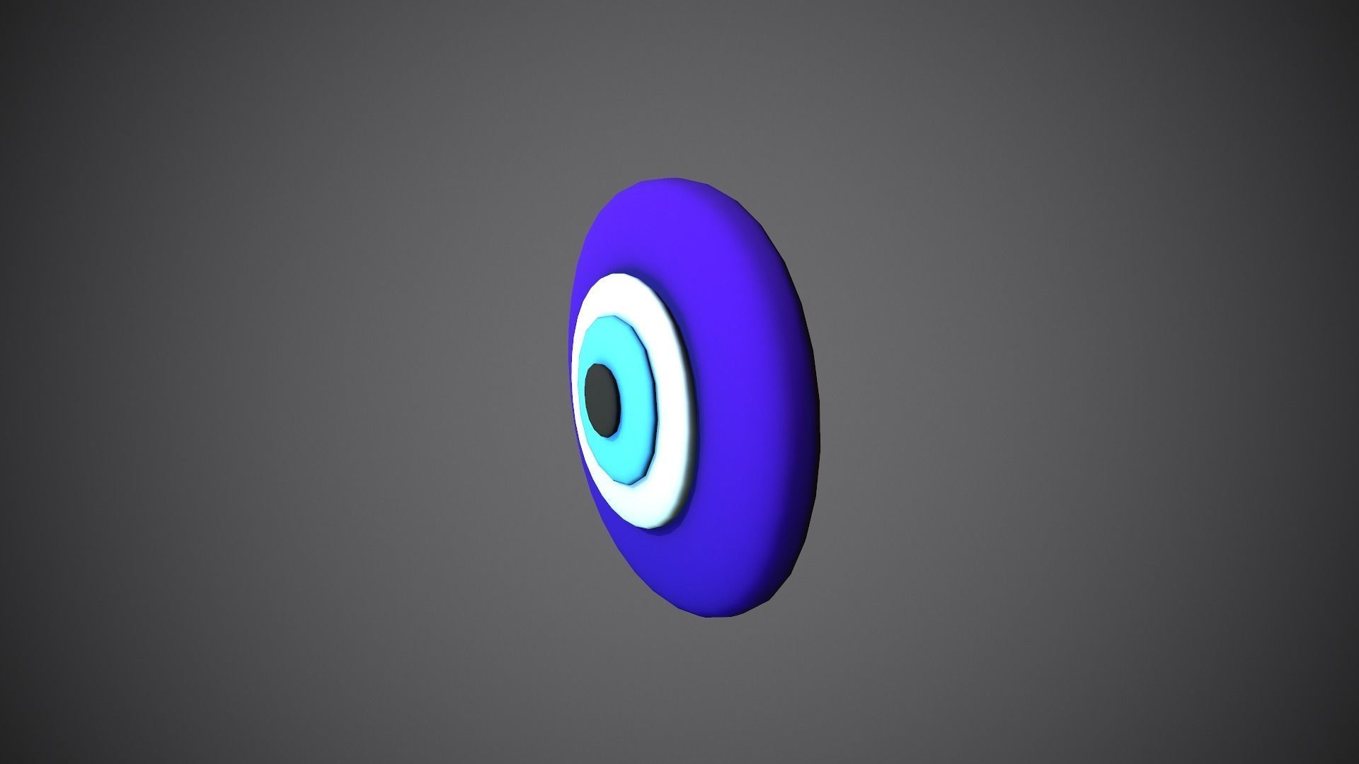 Evil Eye Cartoon Low-poly 3D model_1