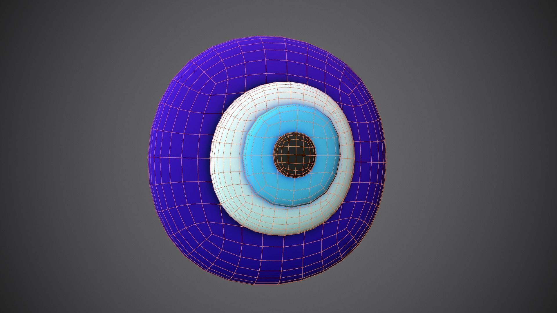 Evil Eye Cartoon Low-poly 3D model_5