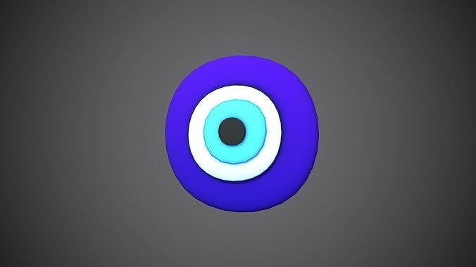 Evil Eye Cartoon Low-poly 3D model