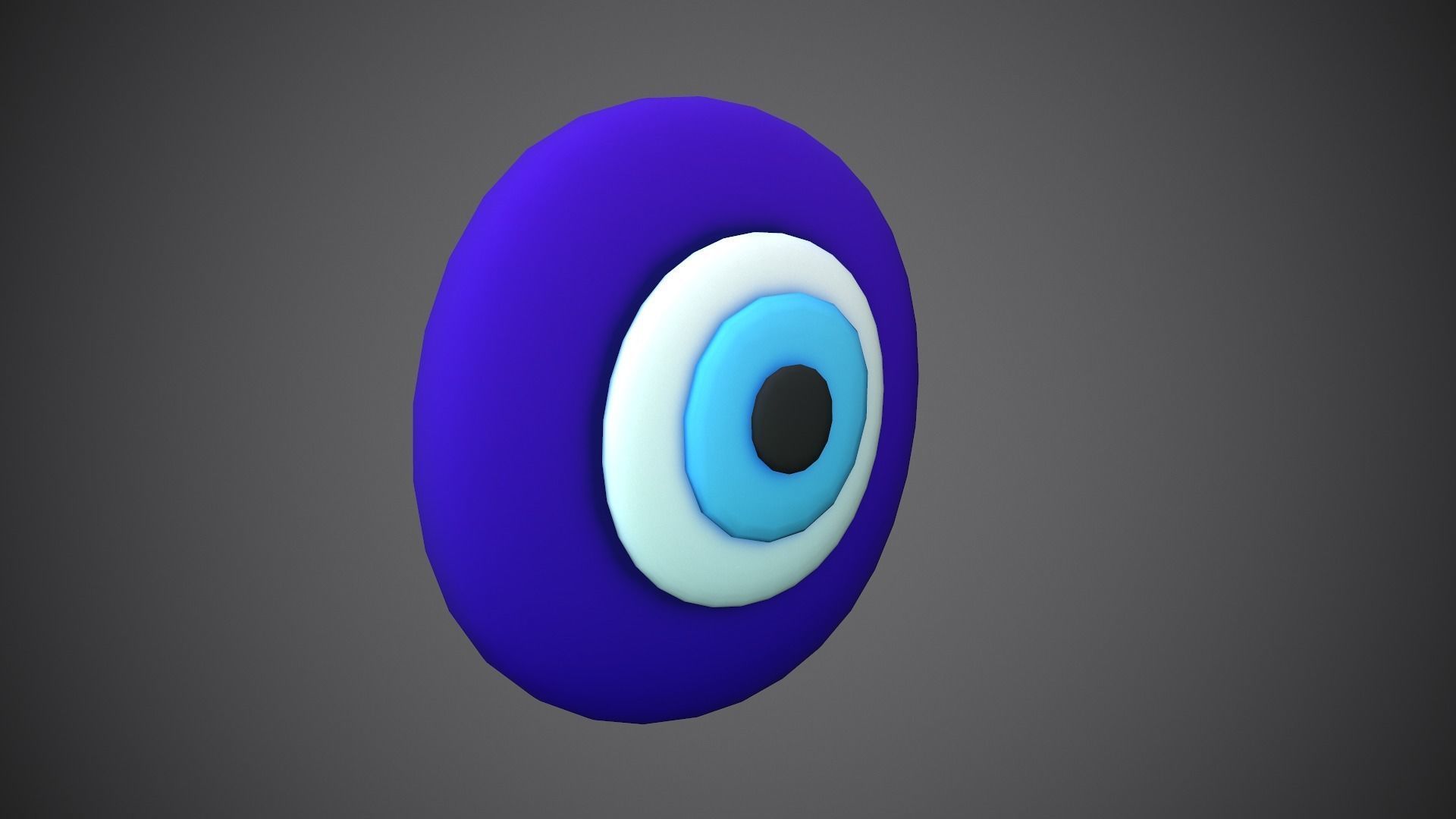 Evil Eye Cartoon Low-poly 3D model_4