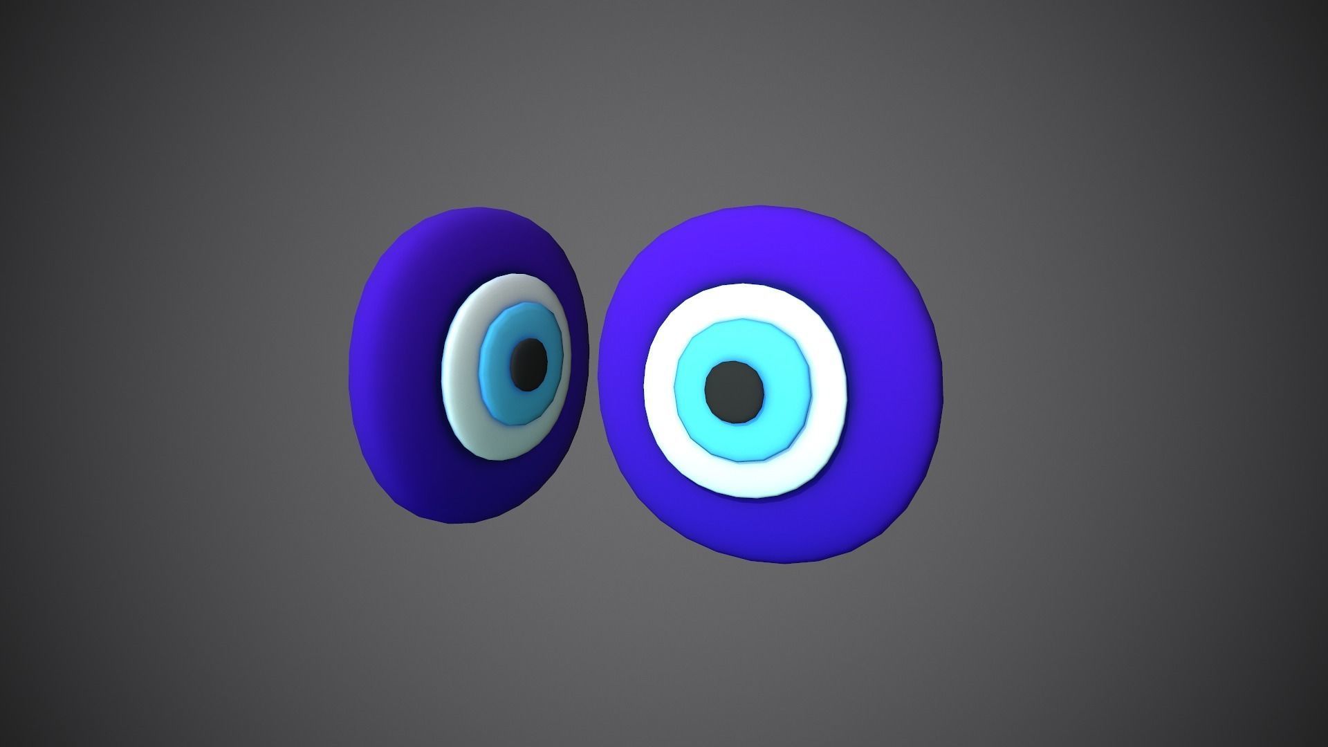 Evil Eye Cartoon Low-poly 3D model_2