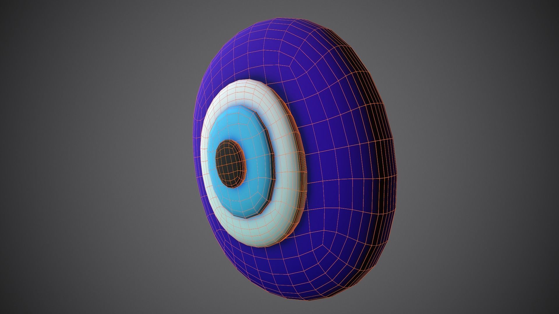 Evil Eye Cartoon Low-poly 3D model_6