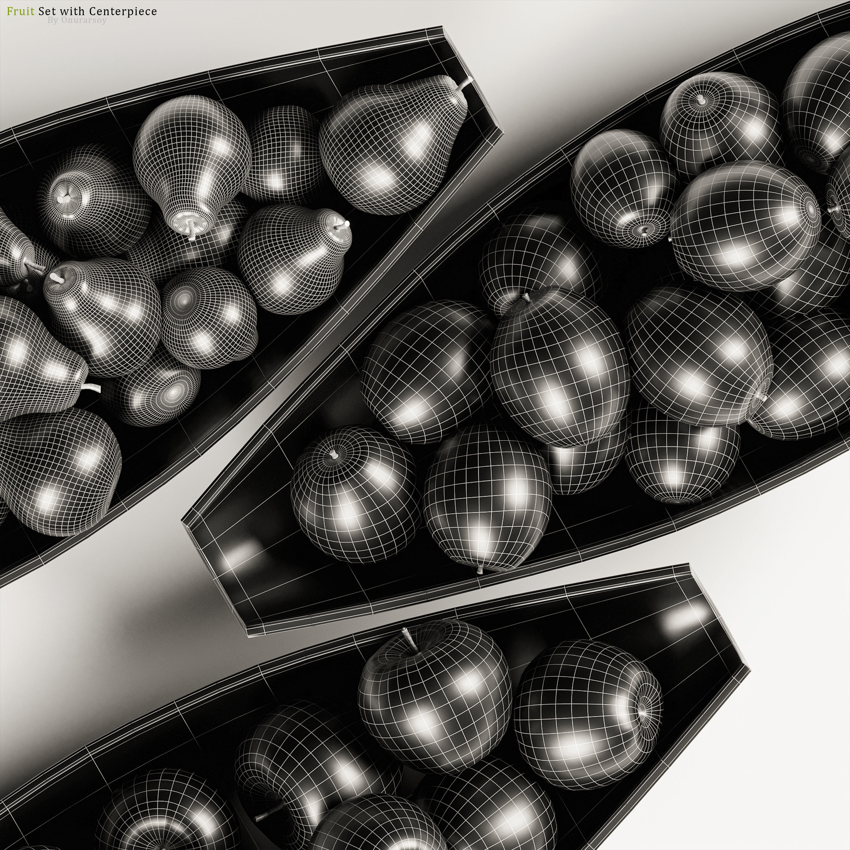 Centerpiece with Fruit Set 3D model_4