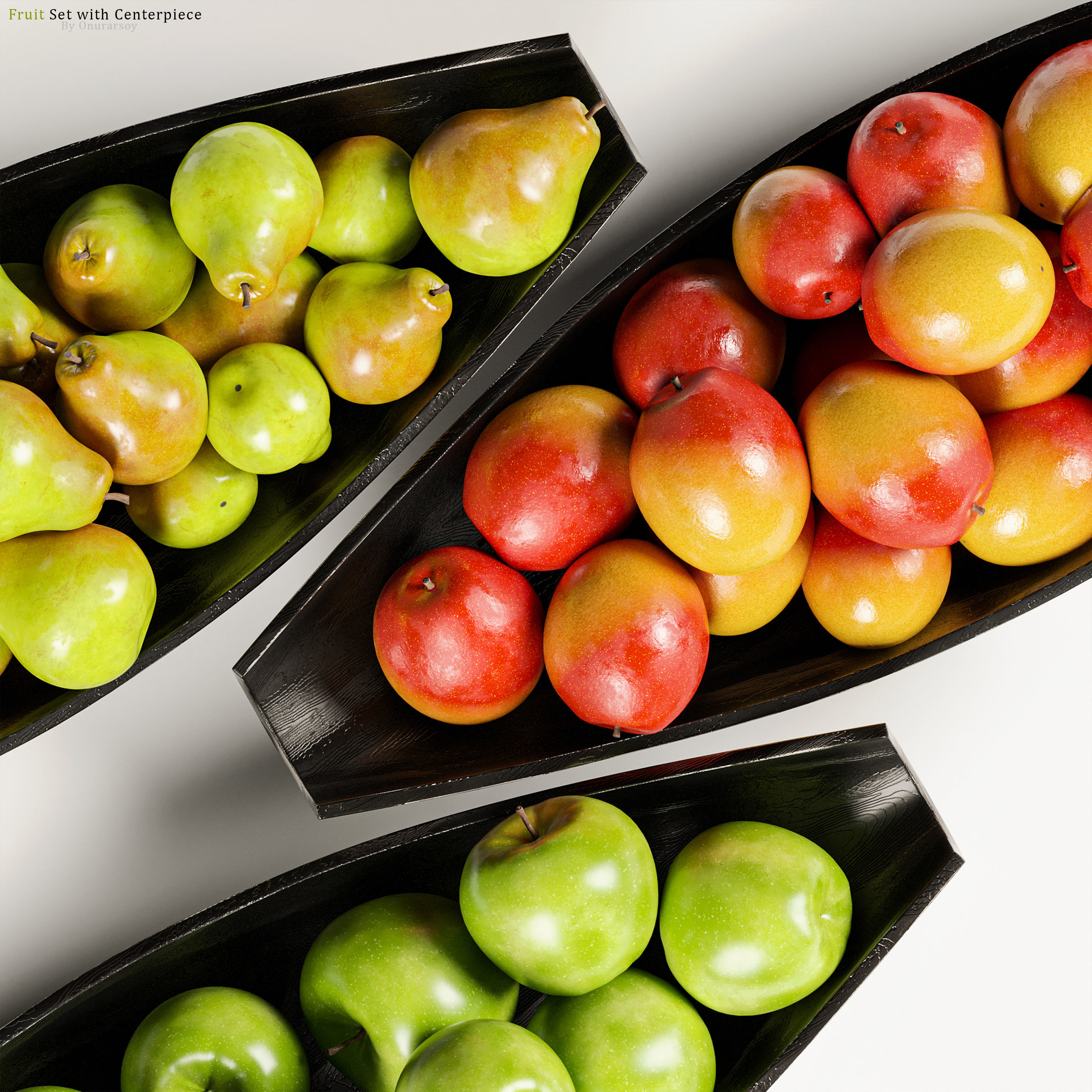 Centerpiece with Fruit Set 3D model_3