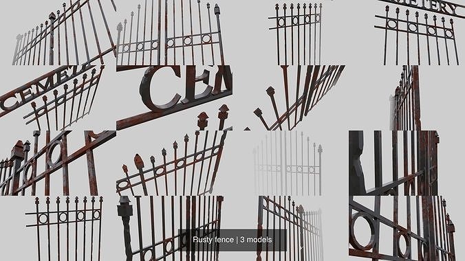 Rusty fence 3D Model Collection