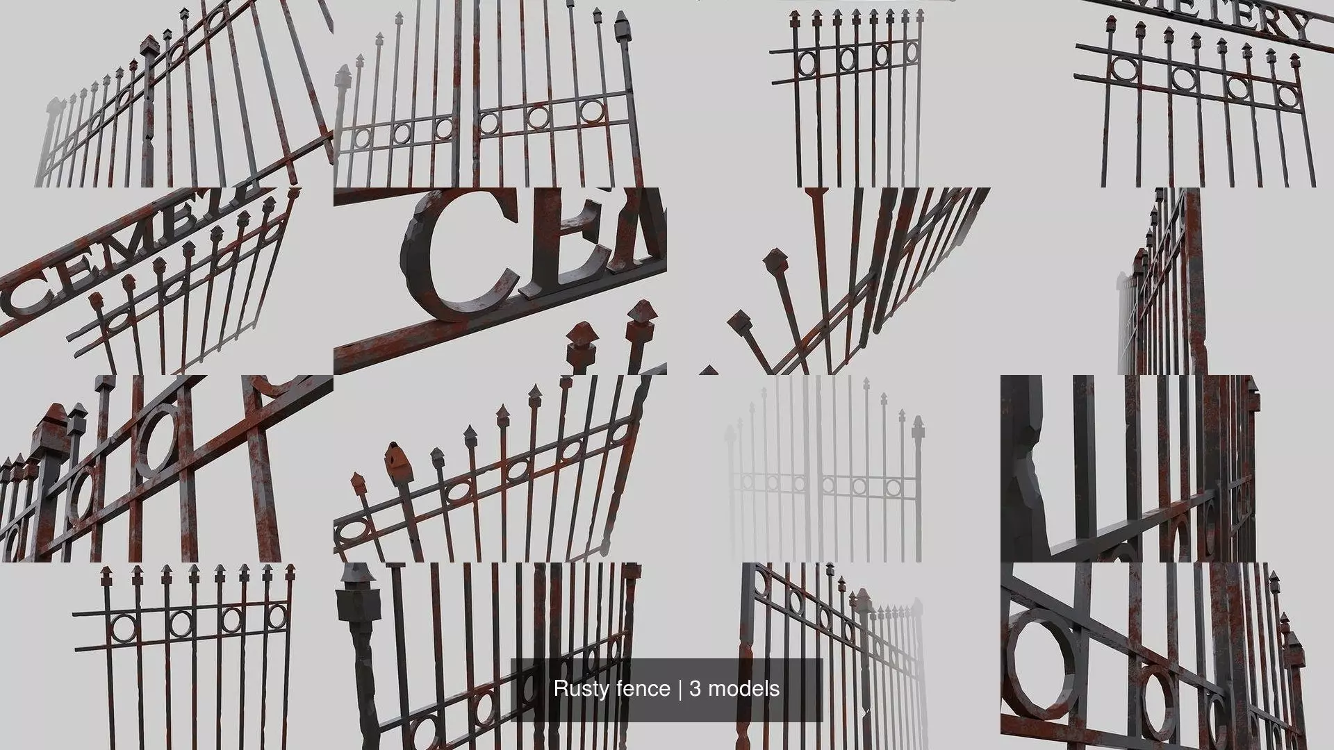 Rusty fence 3D Model Collection_0