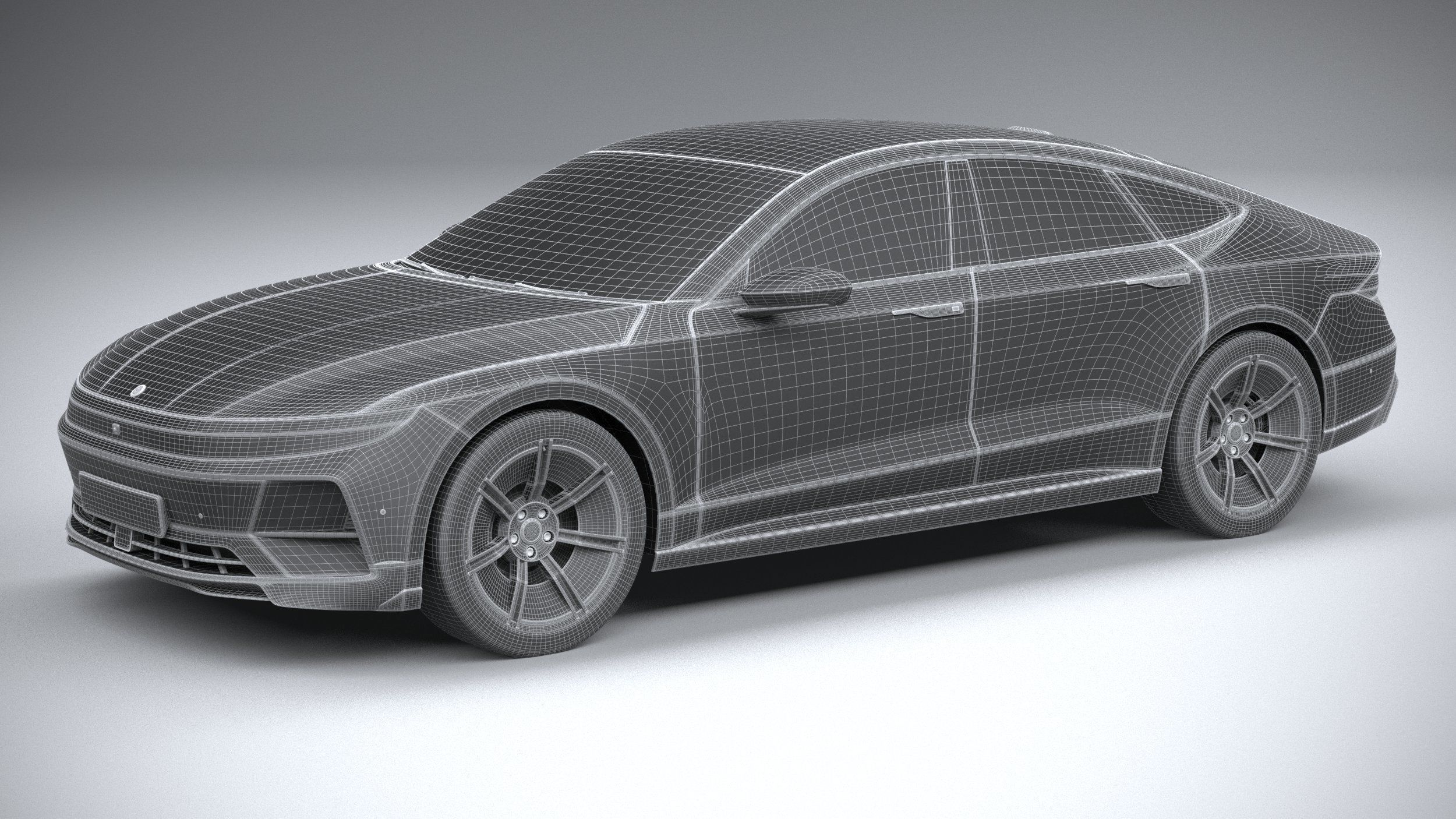 Generic Sedan 4door EV v3 2022 3D model_26