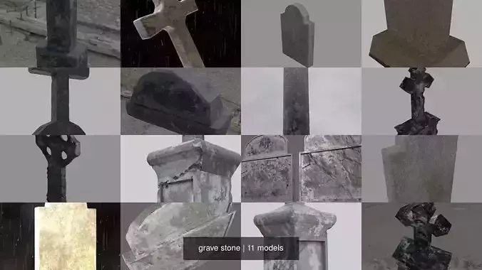 grave stone 3D Model Collection