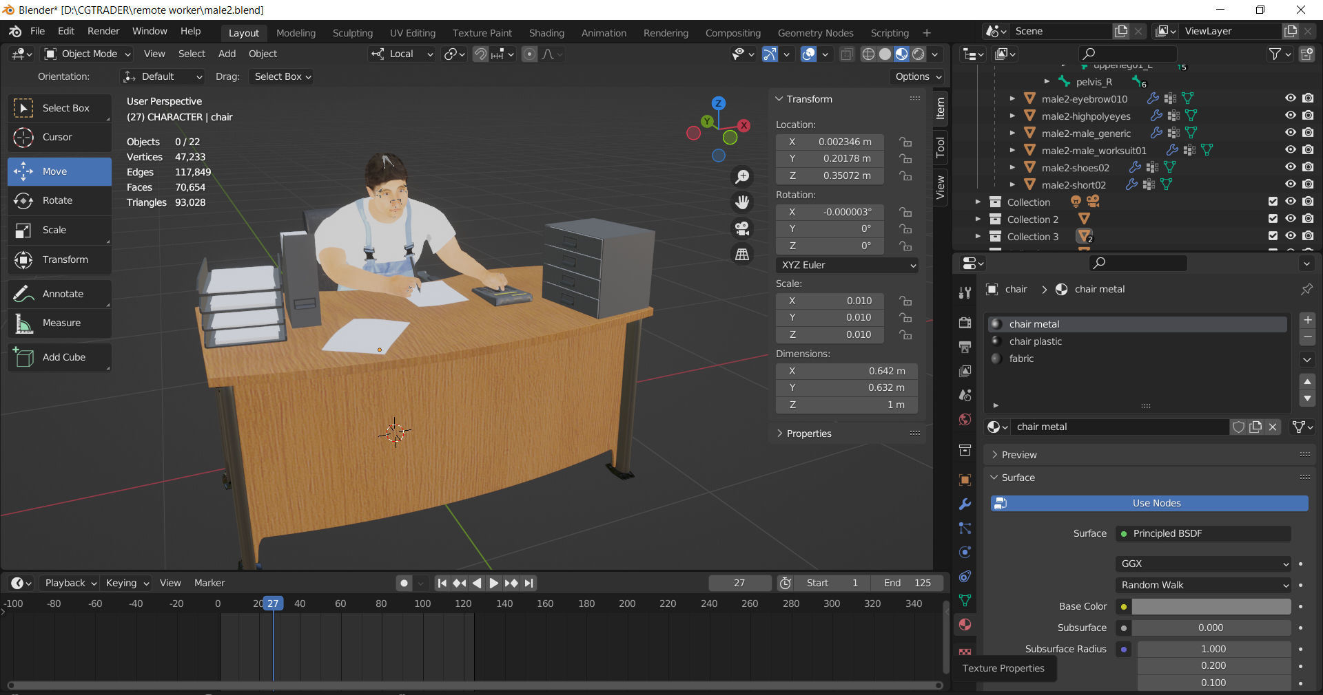 man in the office 3D model_6