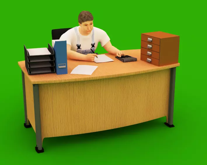 man in the office 3D model_0