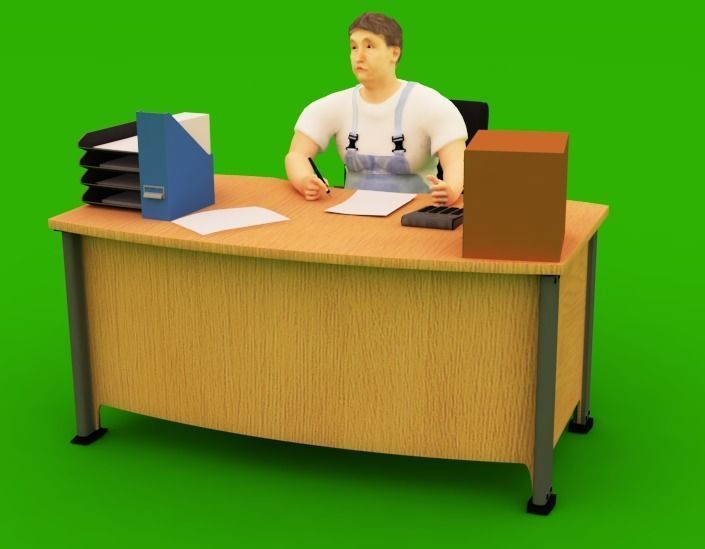 man in the office 3D model_2