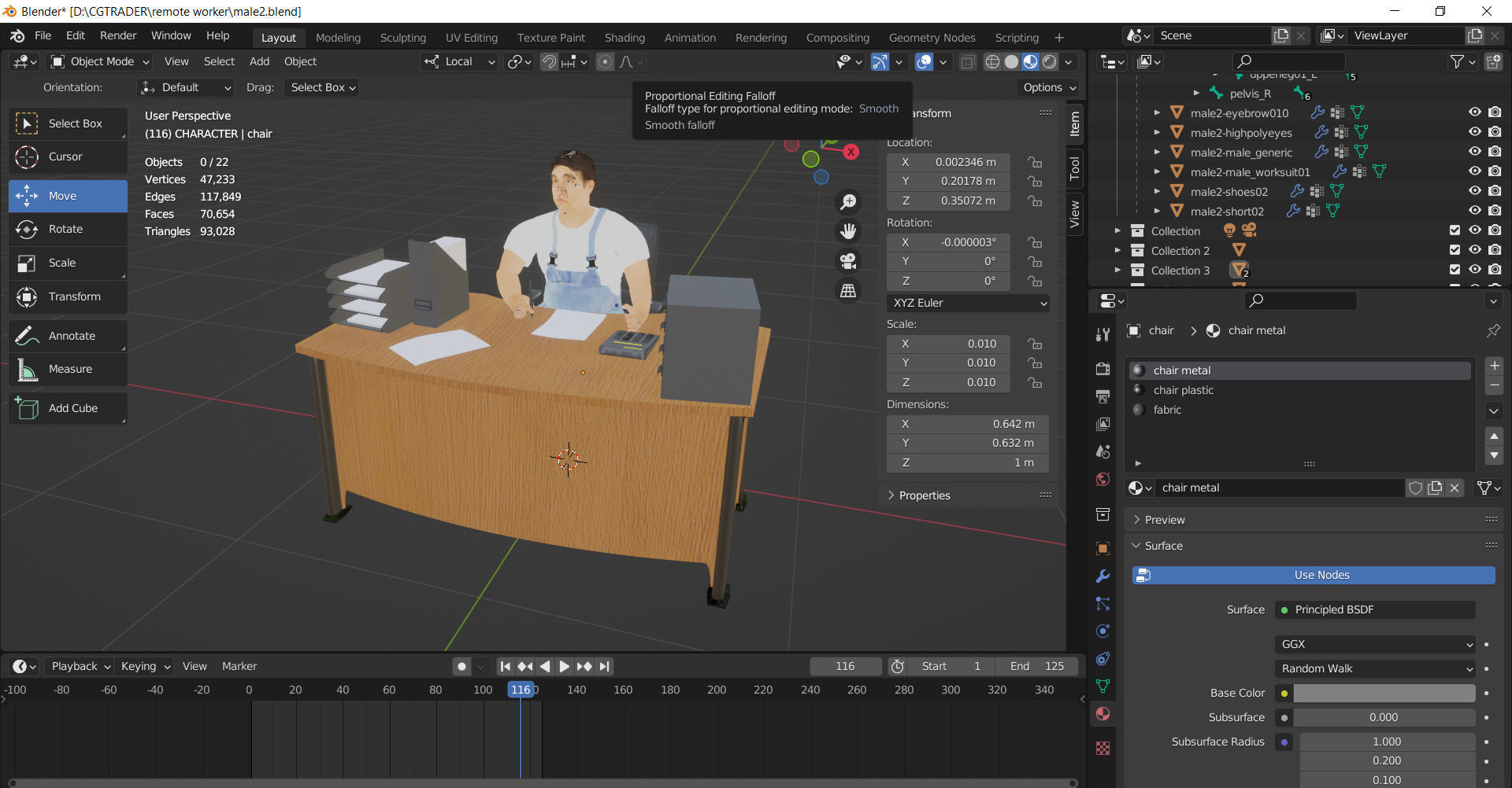 man in the office 3D model_5