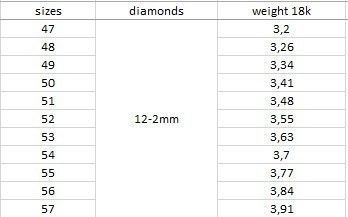 Wedding ring with row of brilliants 2mm many sizes 3D print model_4