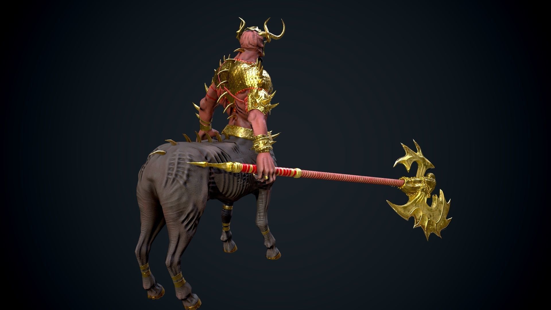 Centaur Low-poly 3D model_9