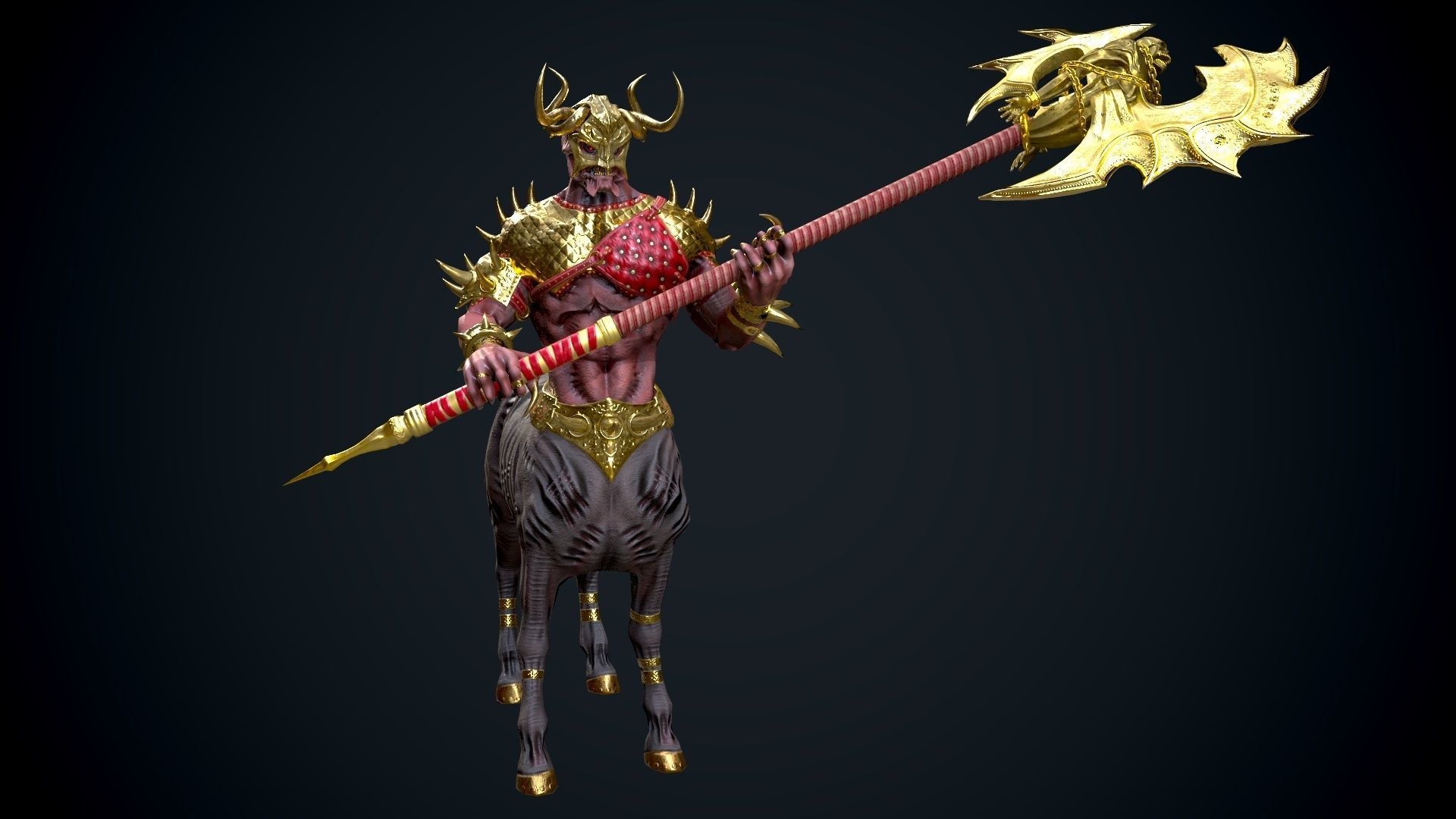Centaur Low-poly 3D model_4