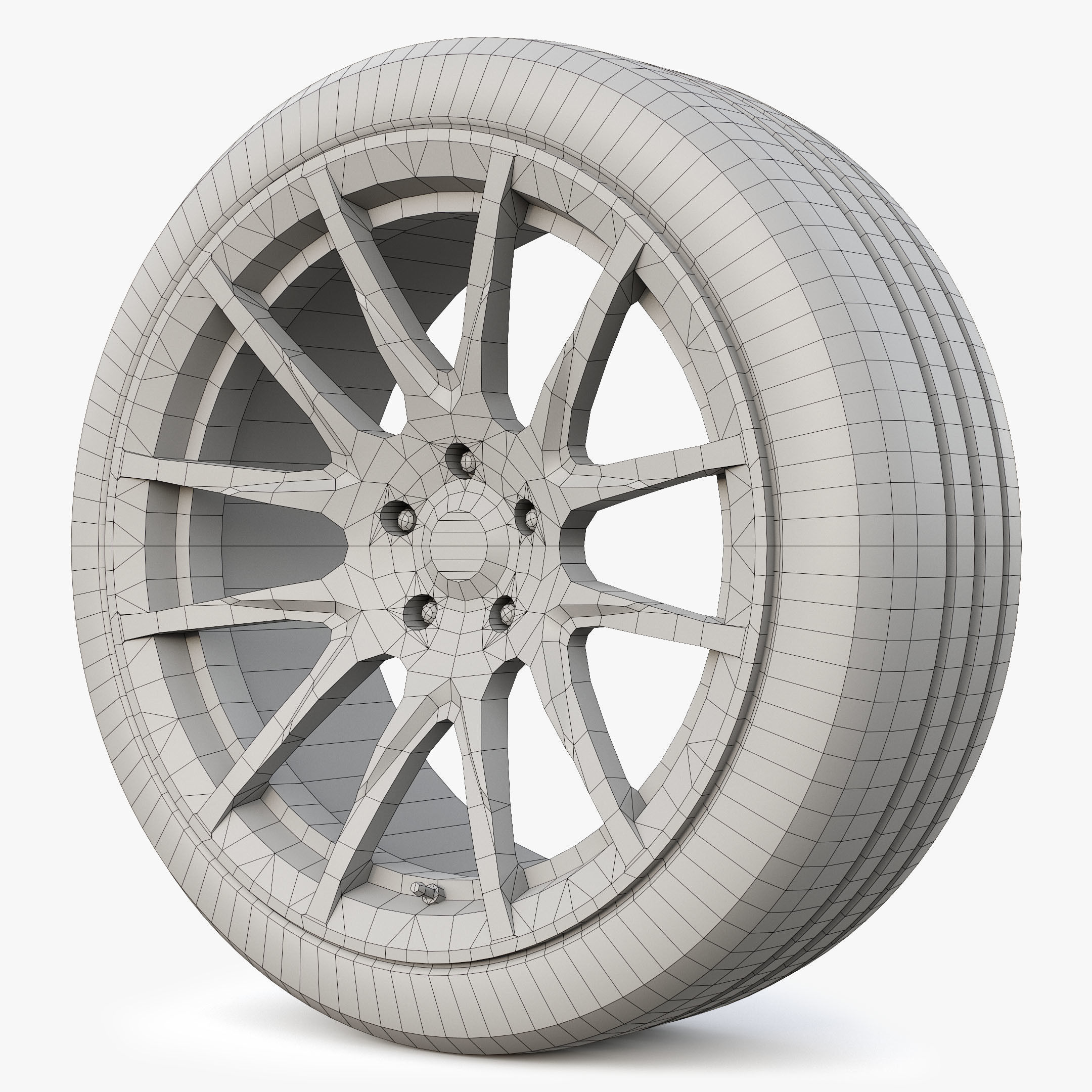 Rim 5Zigen ZR and Tire Dunlop Sport Maxx Low Poly Low-poly 3D model_4