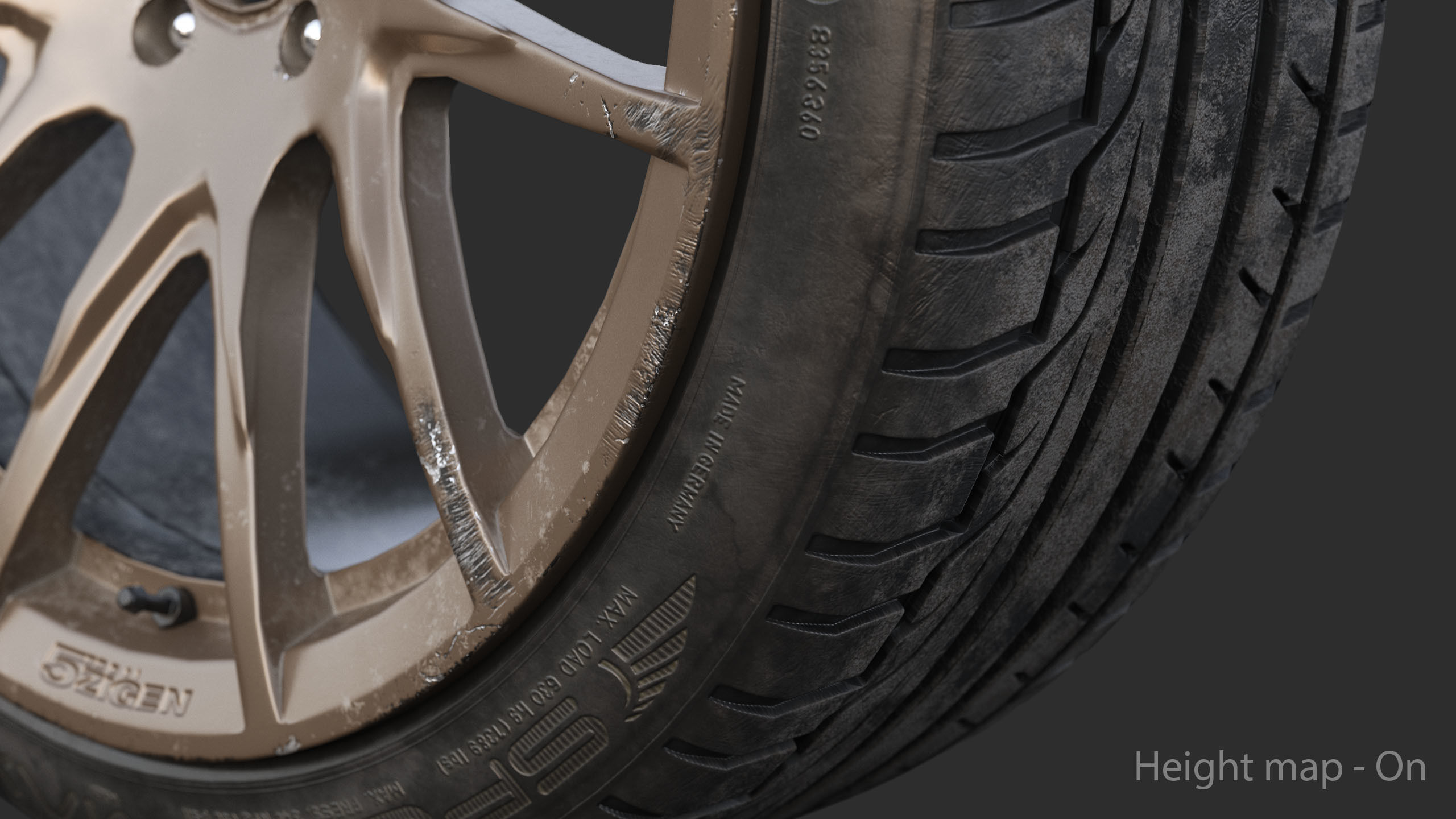Rim 5Zigen ZR and Tire Dunlop Sport Maxx Low Poly Low-poly 3D model_8