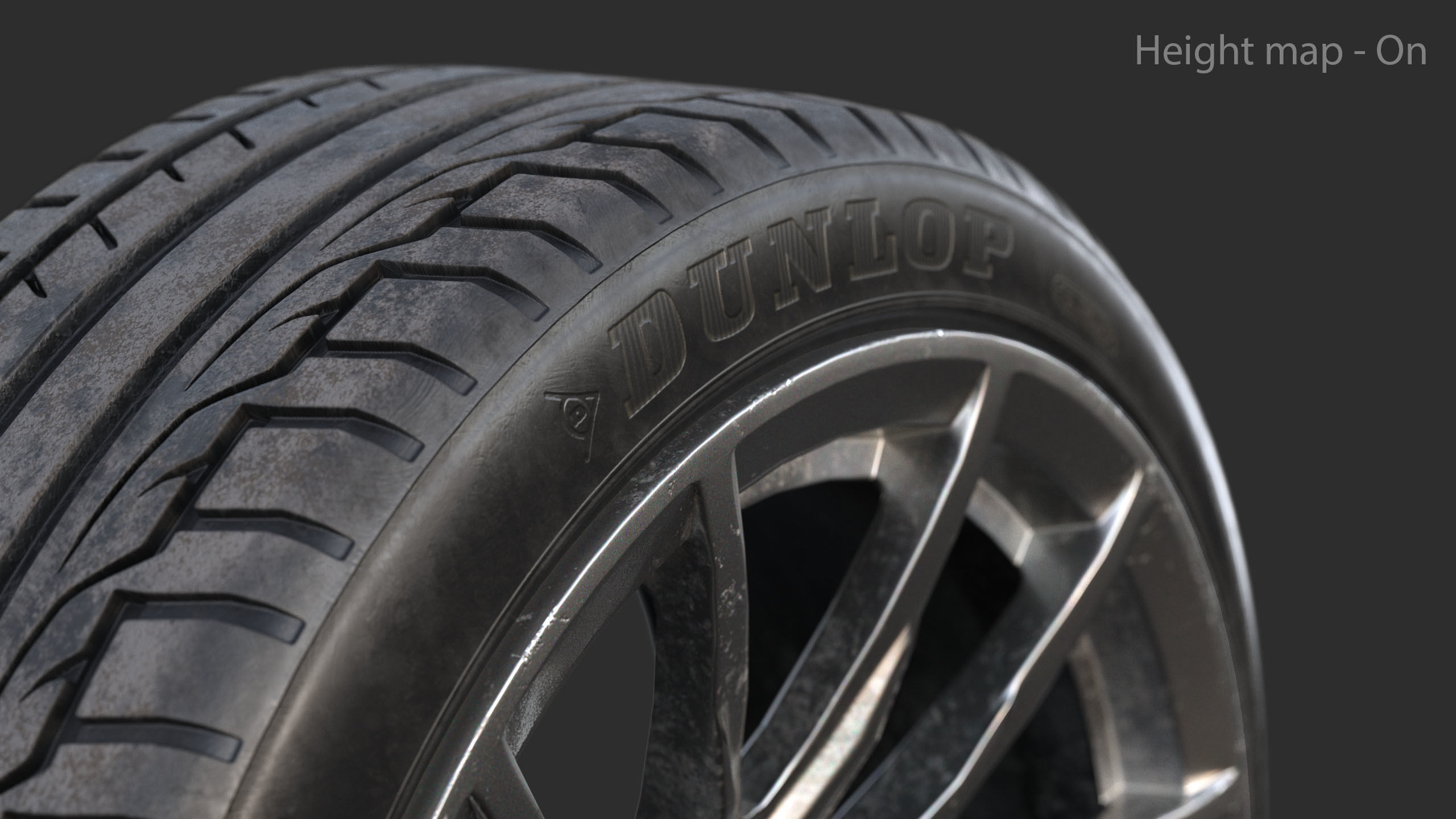 Rim 5Zigen ZR and Tire Dunlop Sport Maxx Low Poly Low-poly 3D model_12