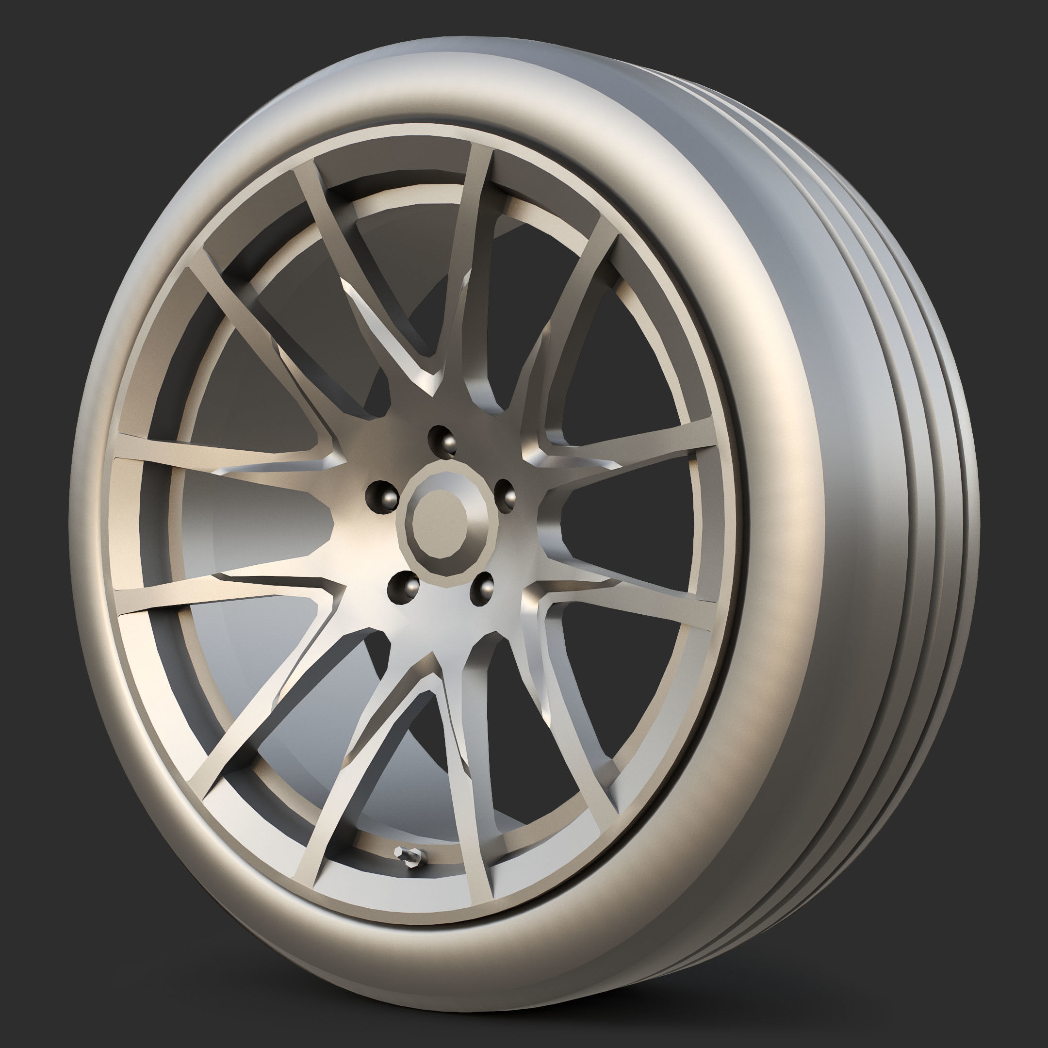 Rim 5Zigen ZR and Tire Dunlop Sport Maxx Low Poly Low-poly 3D model_23