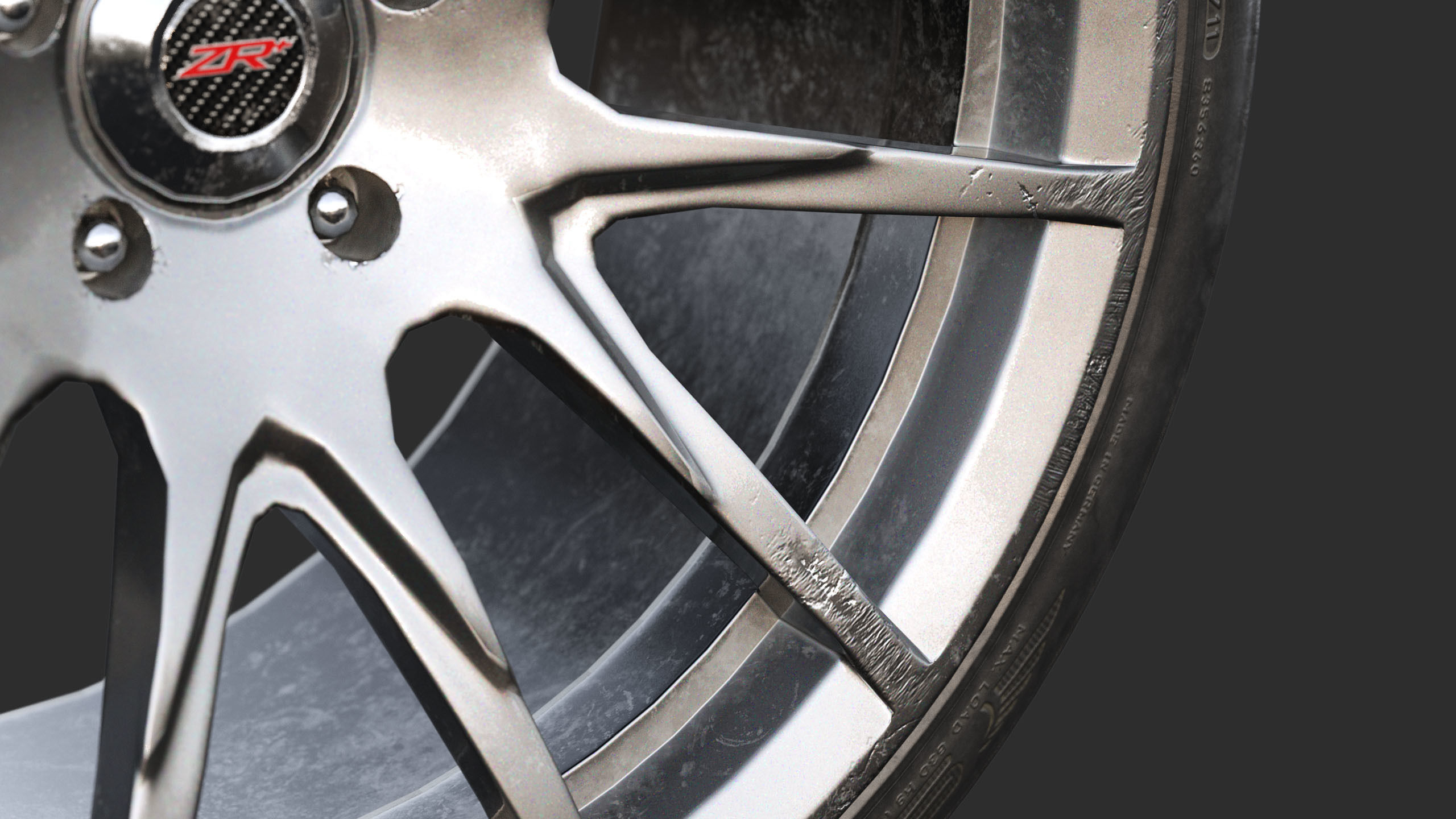 Rim 5Zigen ZR and Tire Dunlop Sport Maxx Low Poly Low-poly 3D model_13