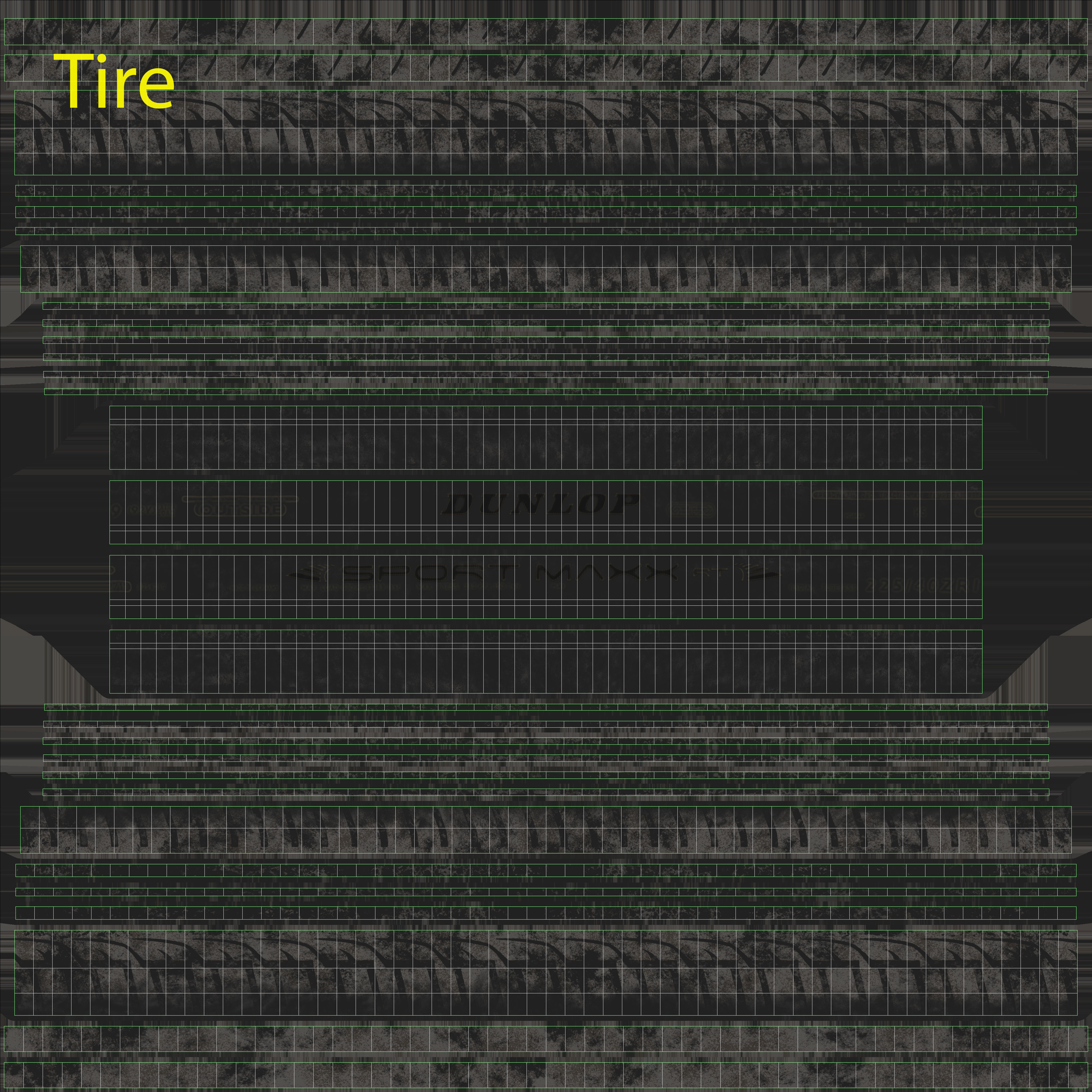 Rim 5Zigen ZR and Tire Dunlop Sport Maxx Low Poly Low-poly 3D model_27