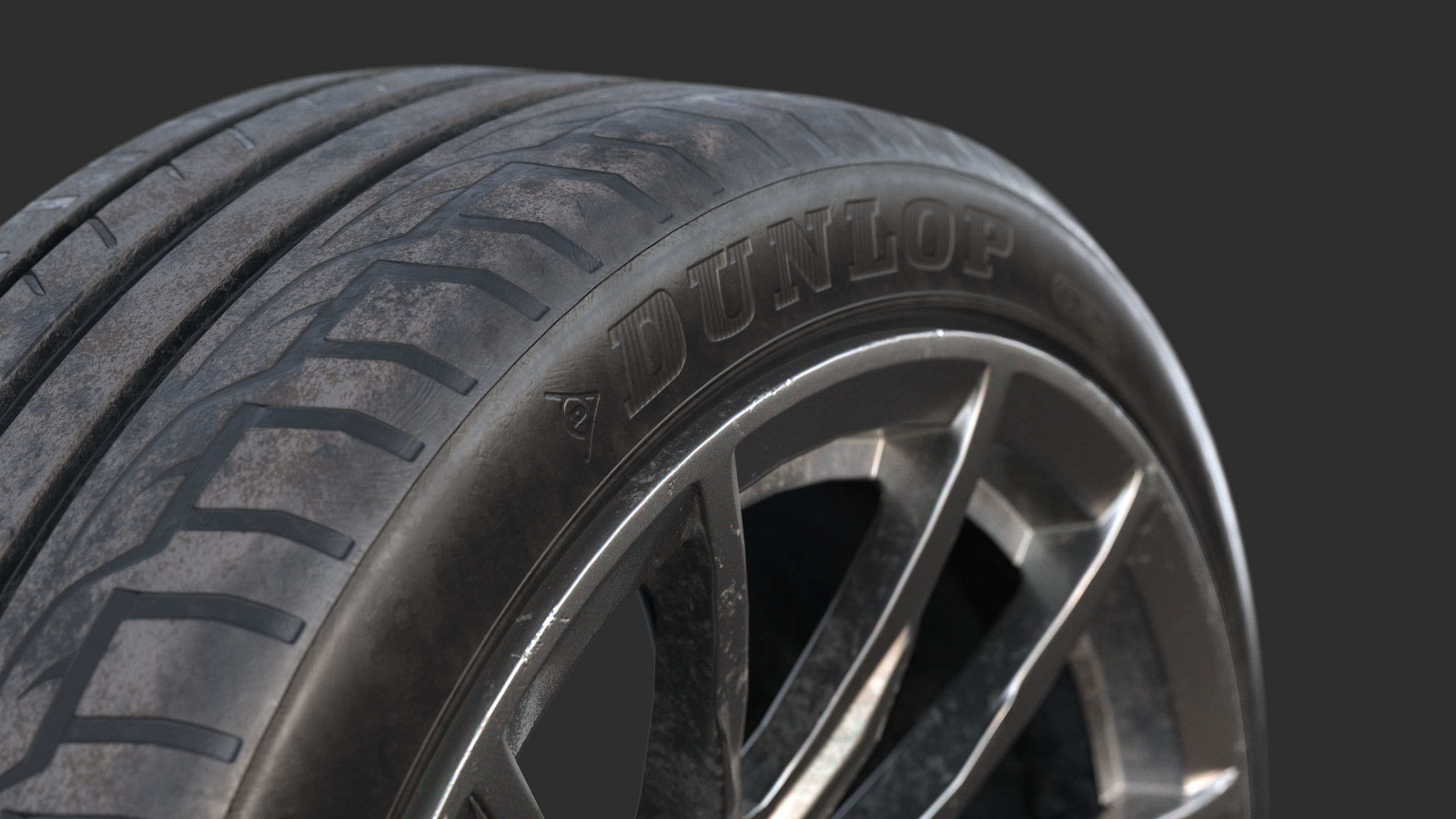 Rim 5Zigen ZR and Tire Dunlop Sport Maxx Low Poly Low-poly 3D model_11