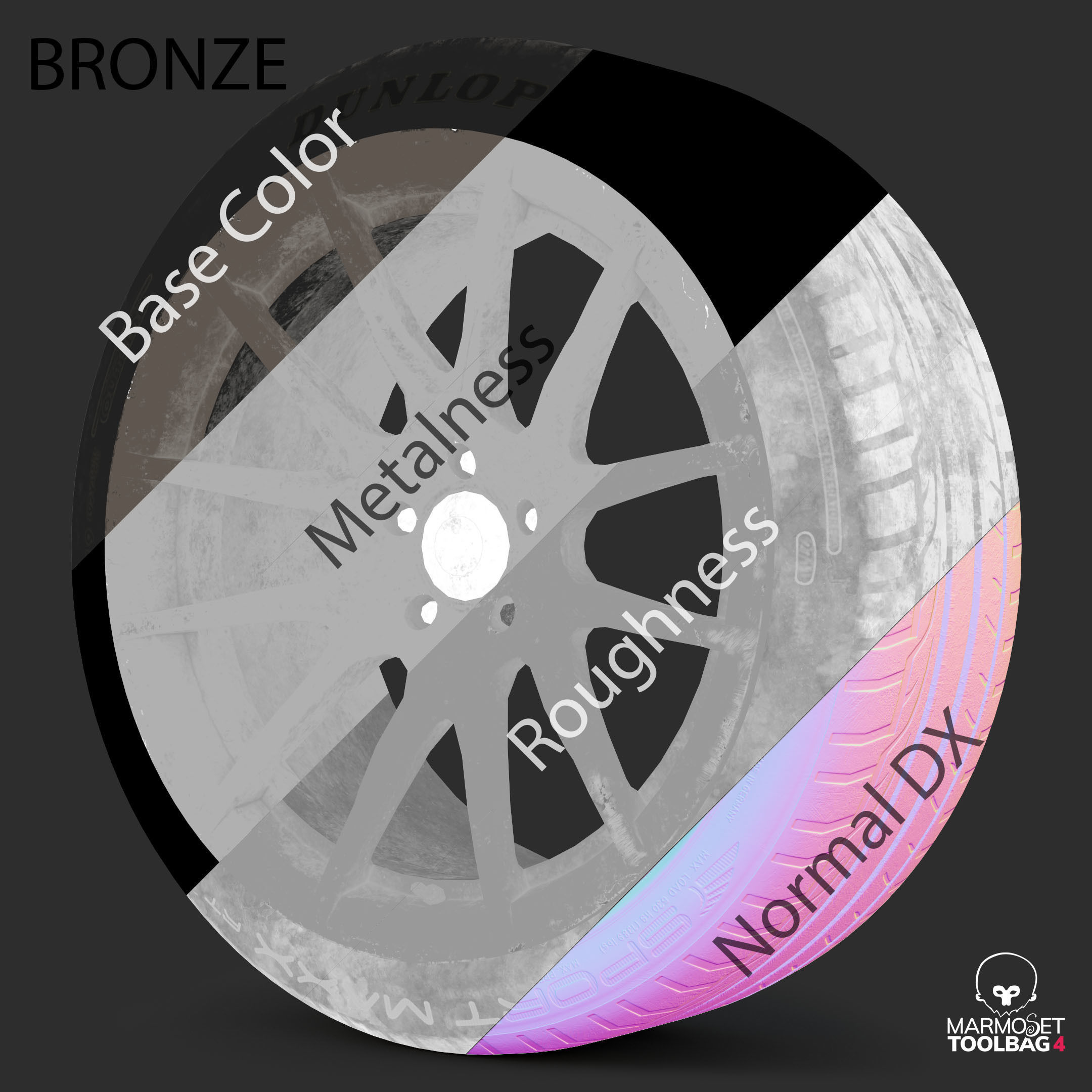 Rim 5Zigen ZR and Tire Dunlop Sport Maxx Low Poly Low-poly 3D model_22