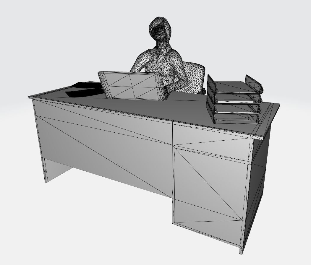 Female Office Worker 1 3D model_7