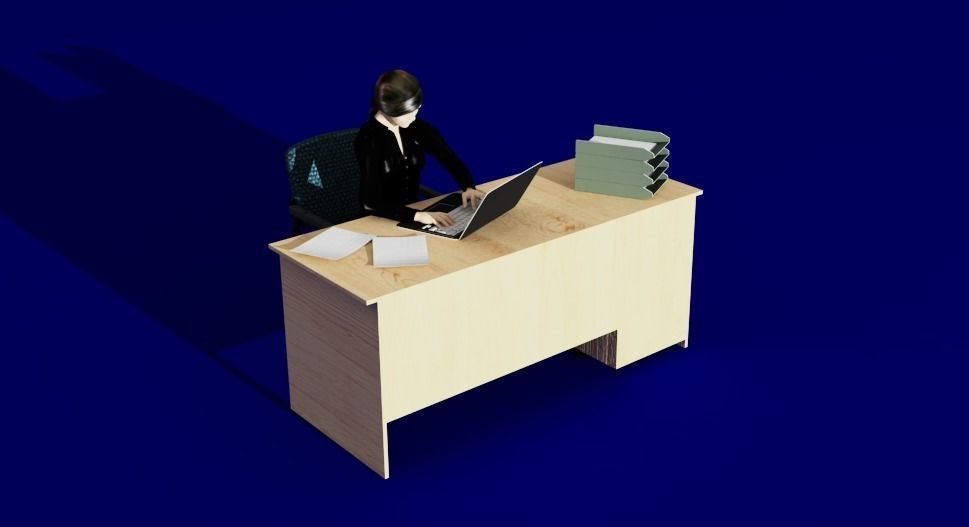Female Office Worker 1 3D model_5