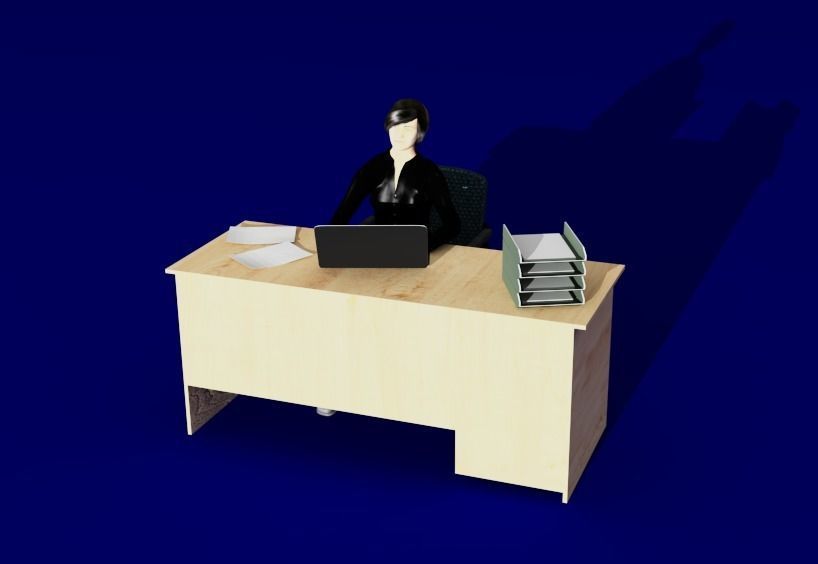 Female Office Worker 1 3D model_6