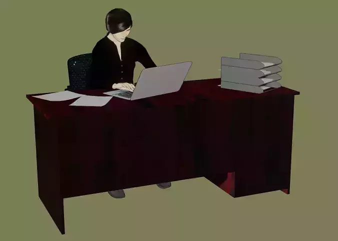 Female Office Worker 1 3D model Female Office Worker 1 3D model