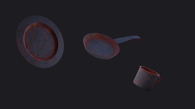 Old crockery 3D Model  Low-poly 3D model