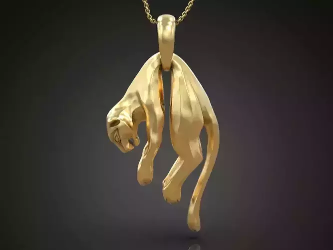 Pendant wild cat lion leopard panther 3D print model