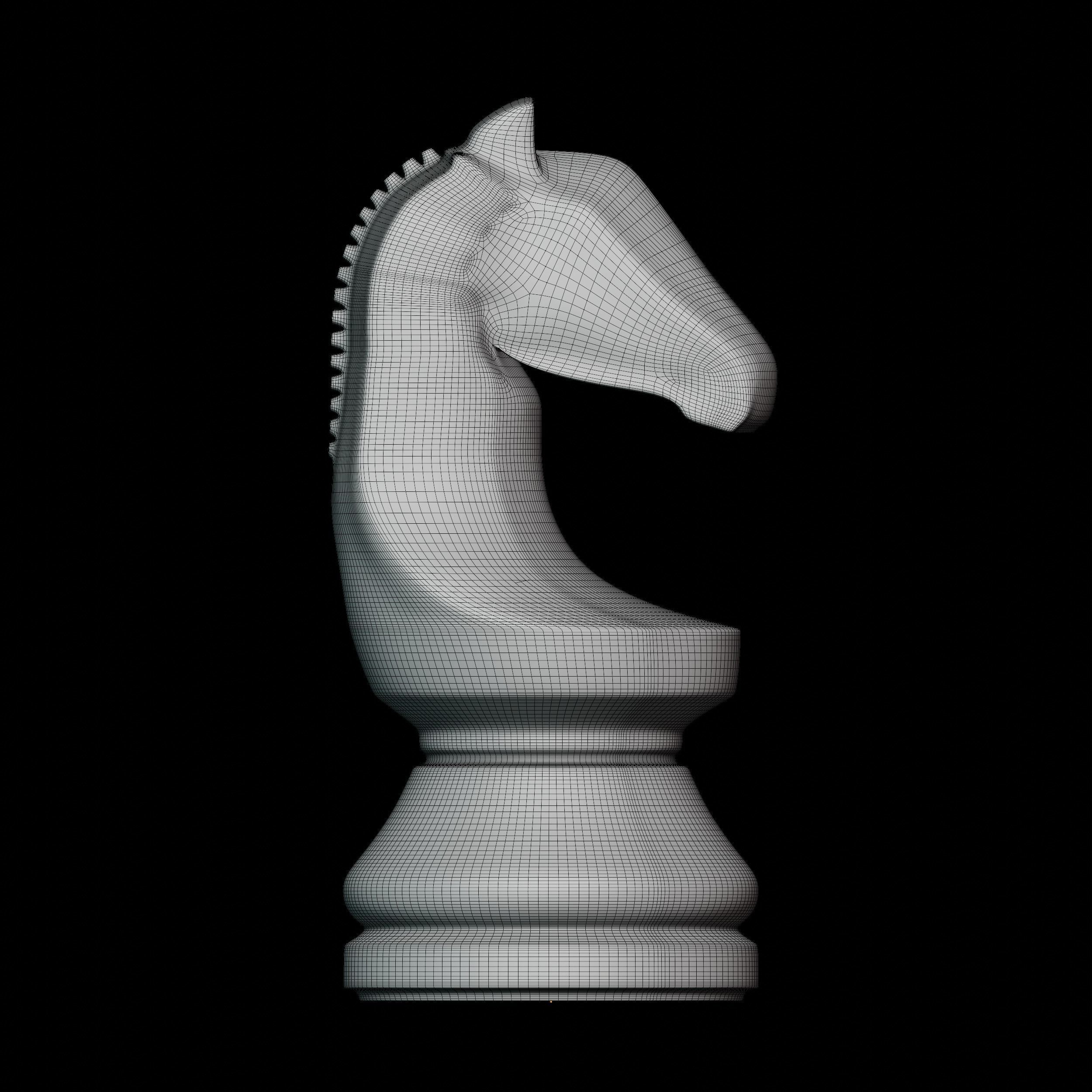 Knight Chess 3D model with textures free VR / AR / low-poly 3D model ...